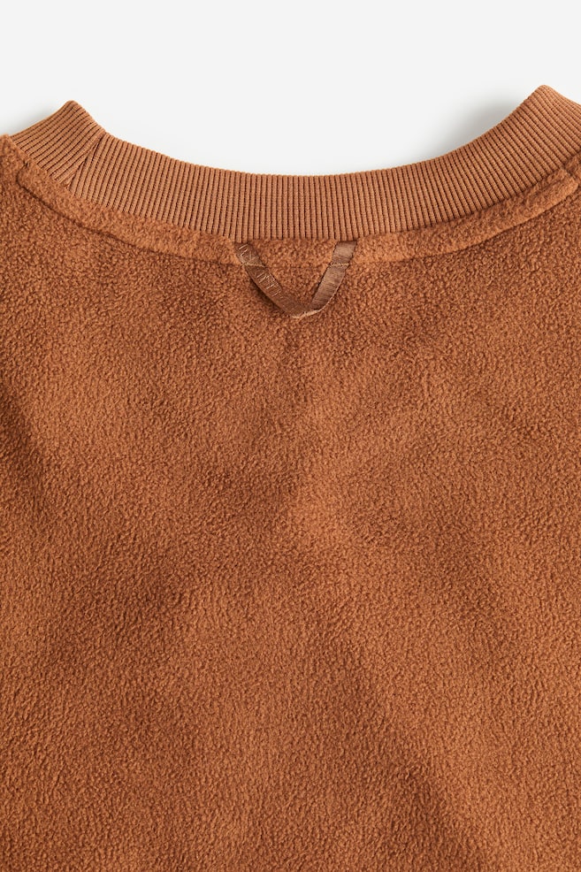Sweatshirt i fleece med ficka - Brun/Svart/Pistagegrön - 8