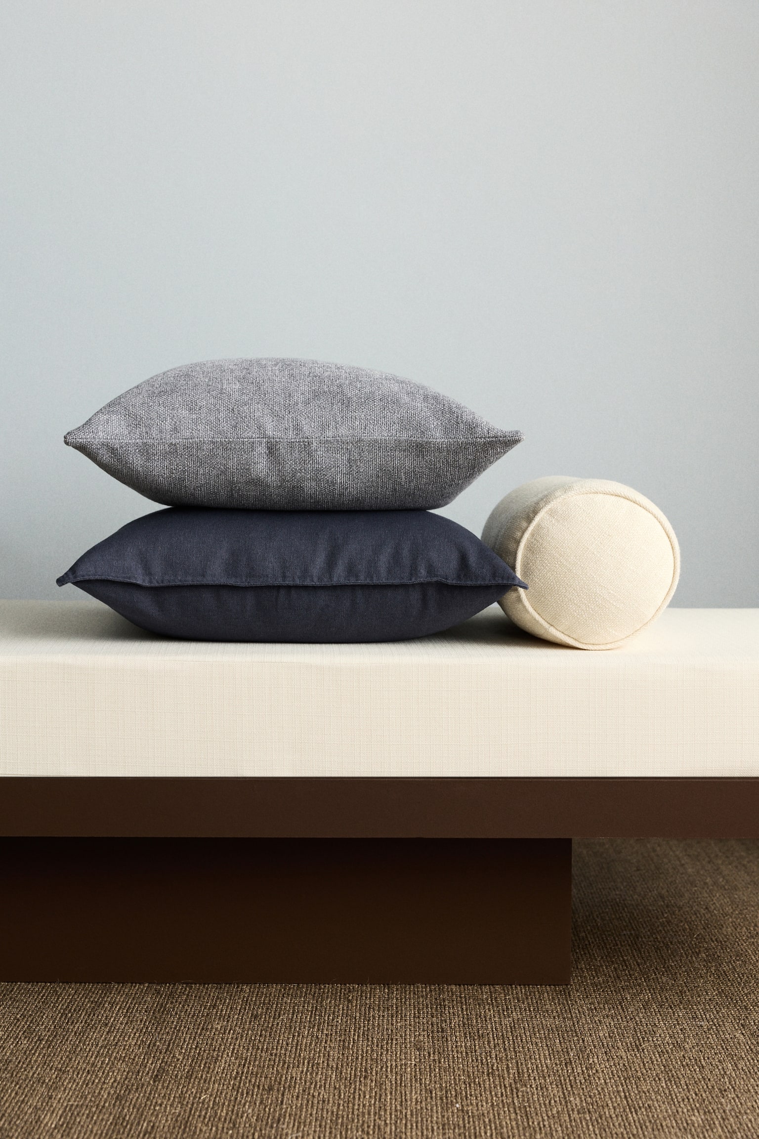 Chenille Cushion Cover - Dusty blue/Dusty taupe/Dark brown/Light gray/Light dusty green/Cream/Light taupe - 1