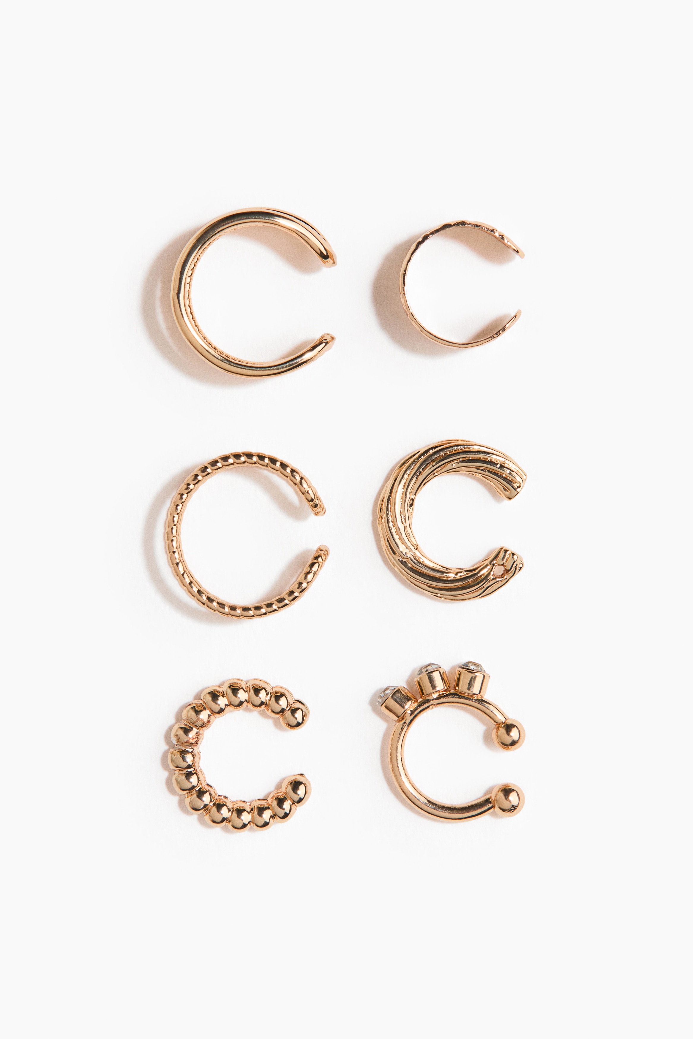 6-pack ear cuffs - Gold-coloured