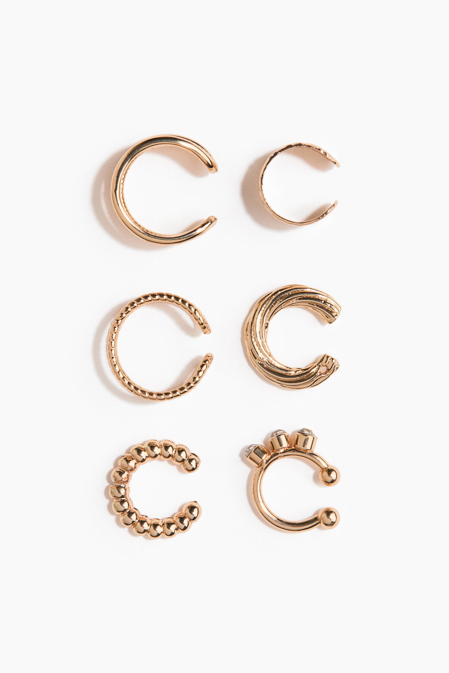 6-pack ear cuffs - Gold-coloured - 2