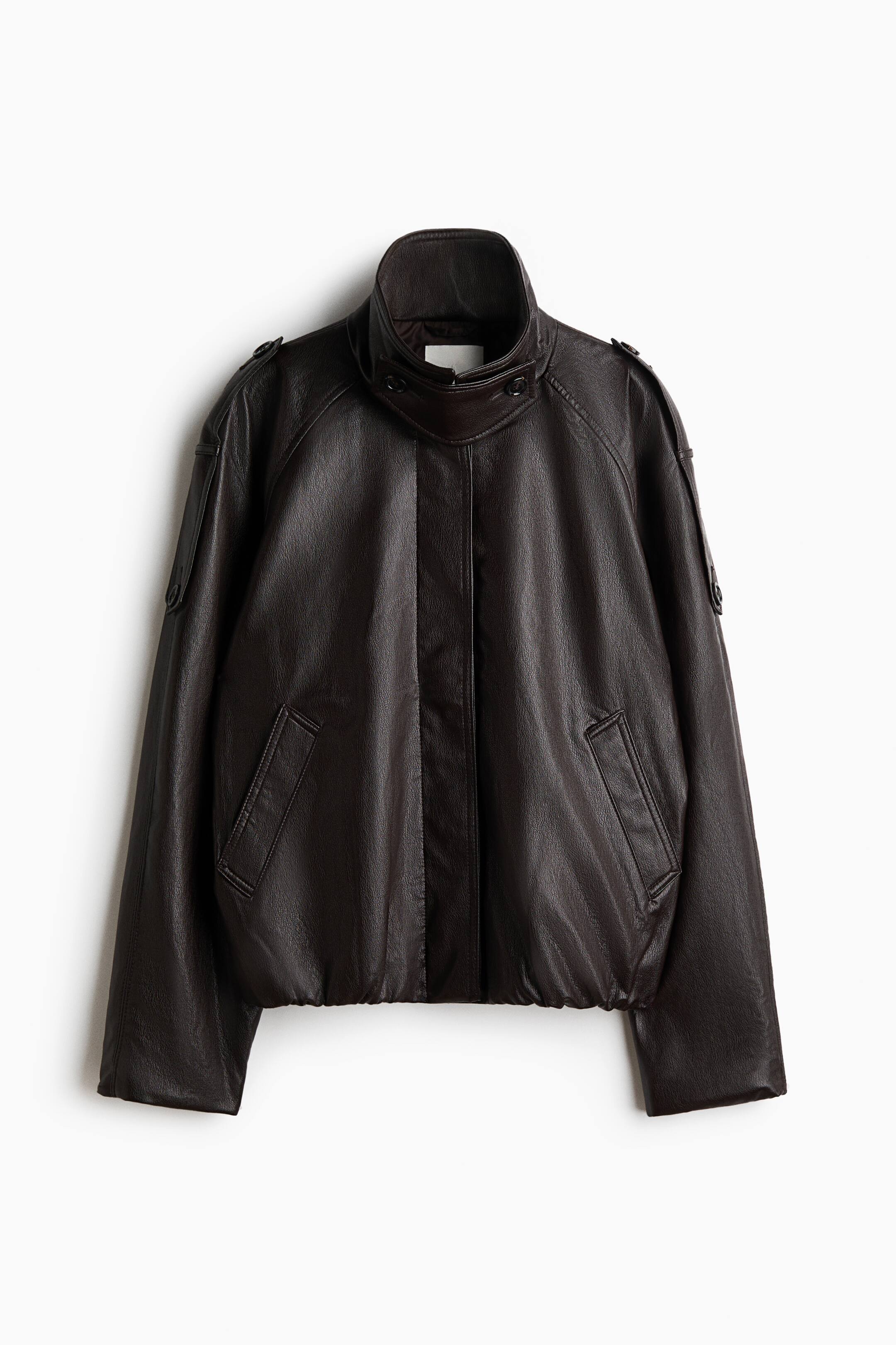View larger image: Oversized coated jacket - Dark brown - Ladies | H&M 1
