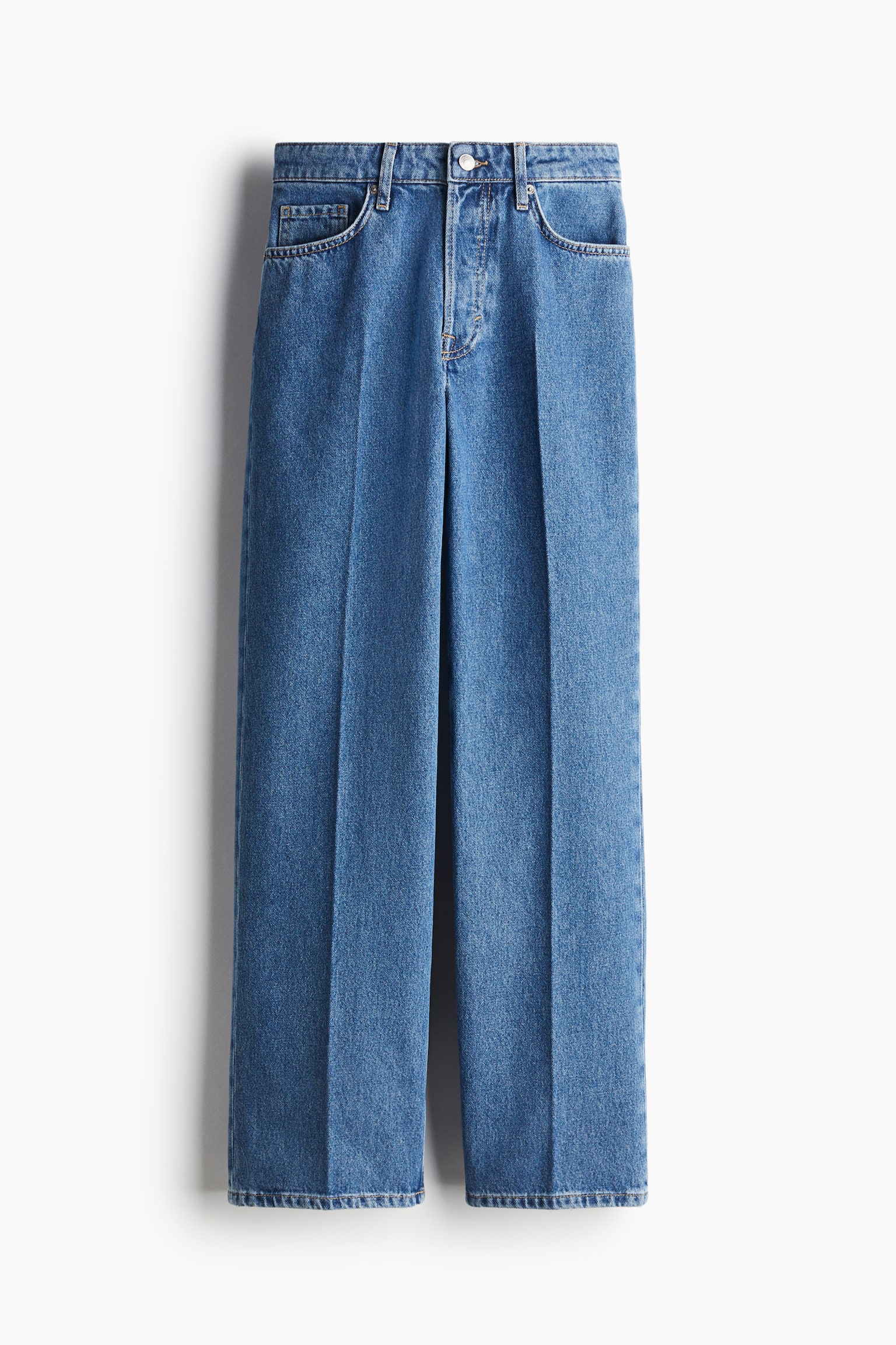 Женские джинсы H&M Straight Regular, цвет: Синий — фото 1