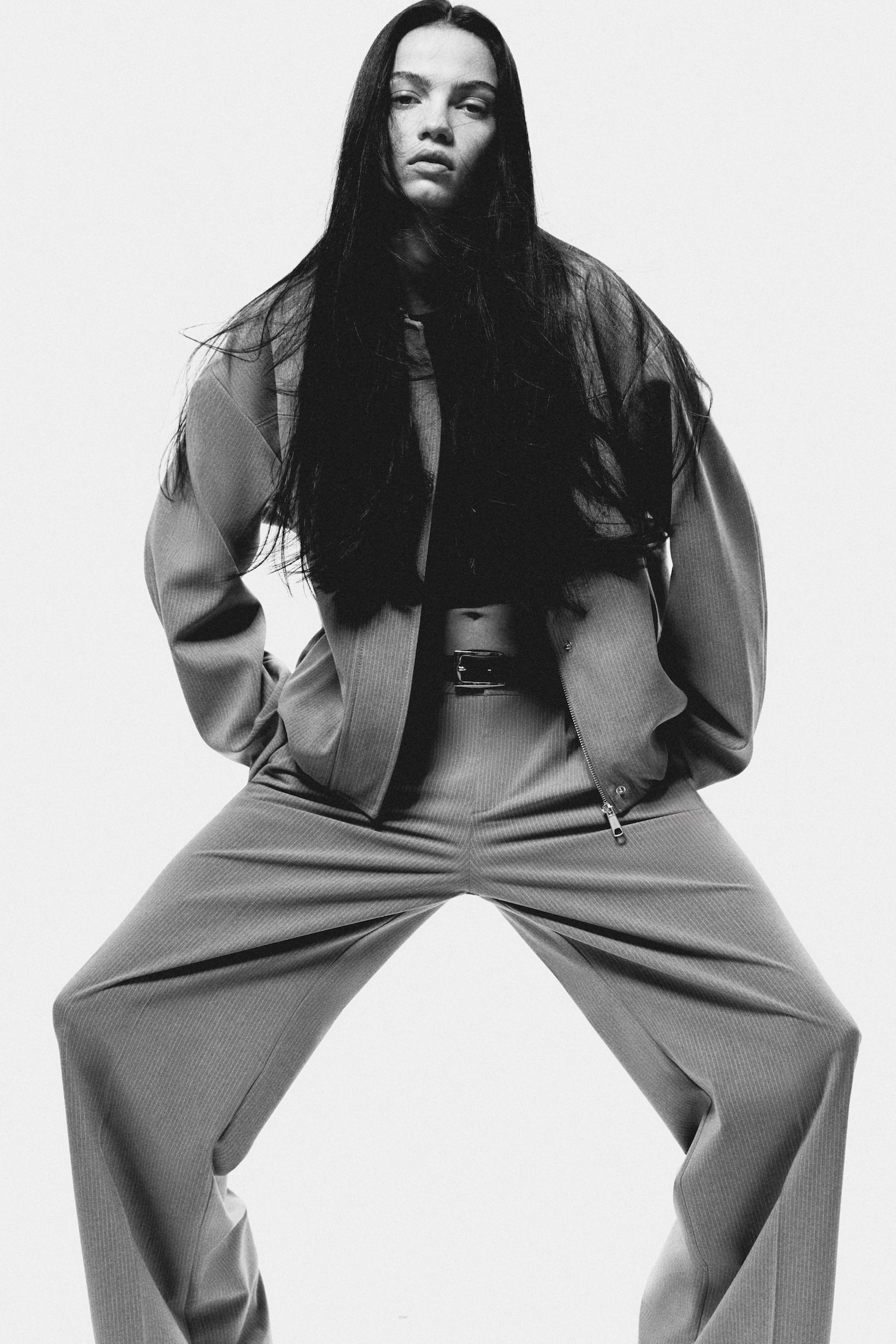 Collared bomber jacket - Light grey/Pinstriped/Olive green/Light beige/Checked/Grey/Light turquoise - 6