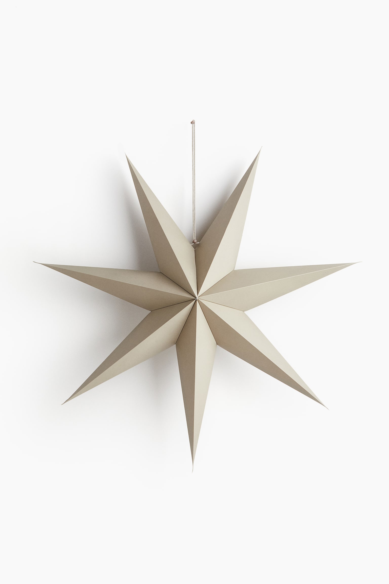 Plain series large paper star - Light dusty beige/White - 1