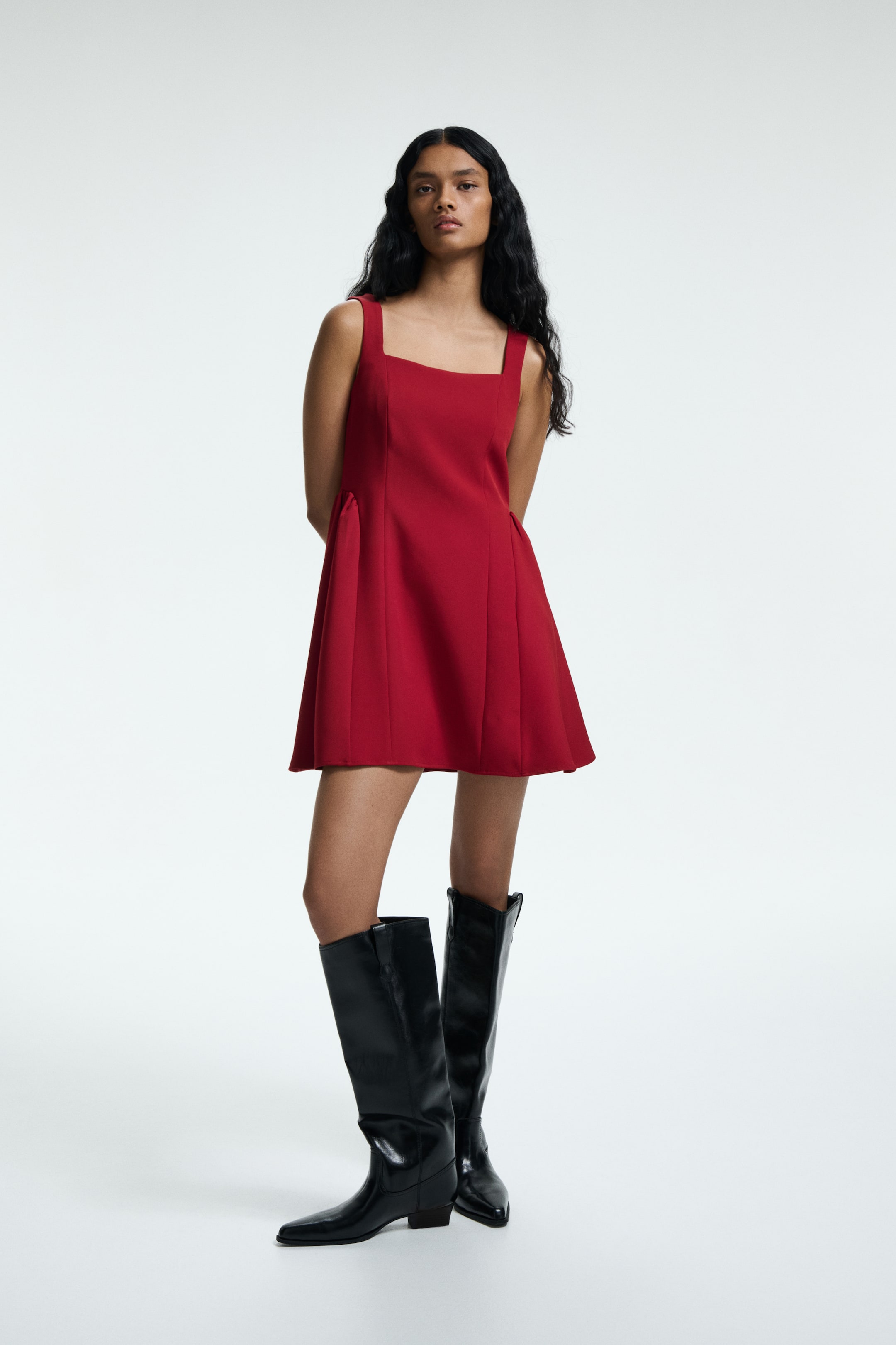 Ampliar la imagen: Vestido con vuelo - Rojo - Ladies | H&M MX 3