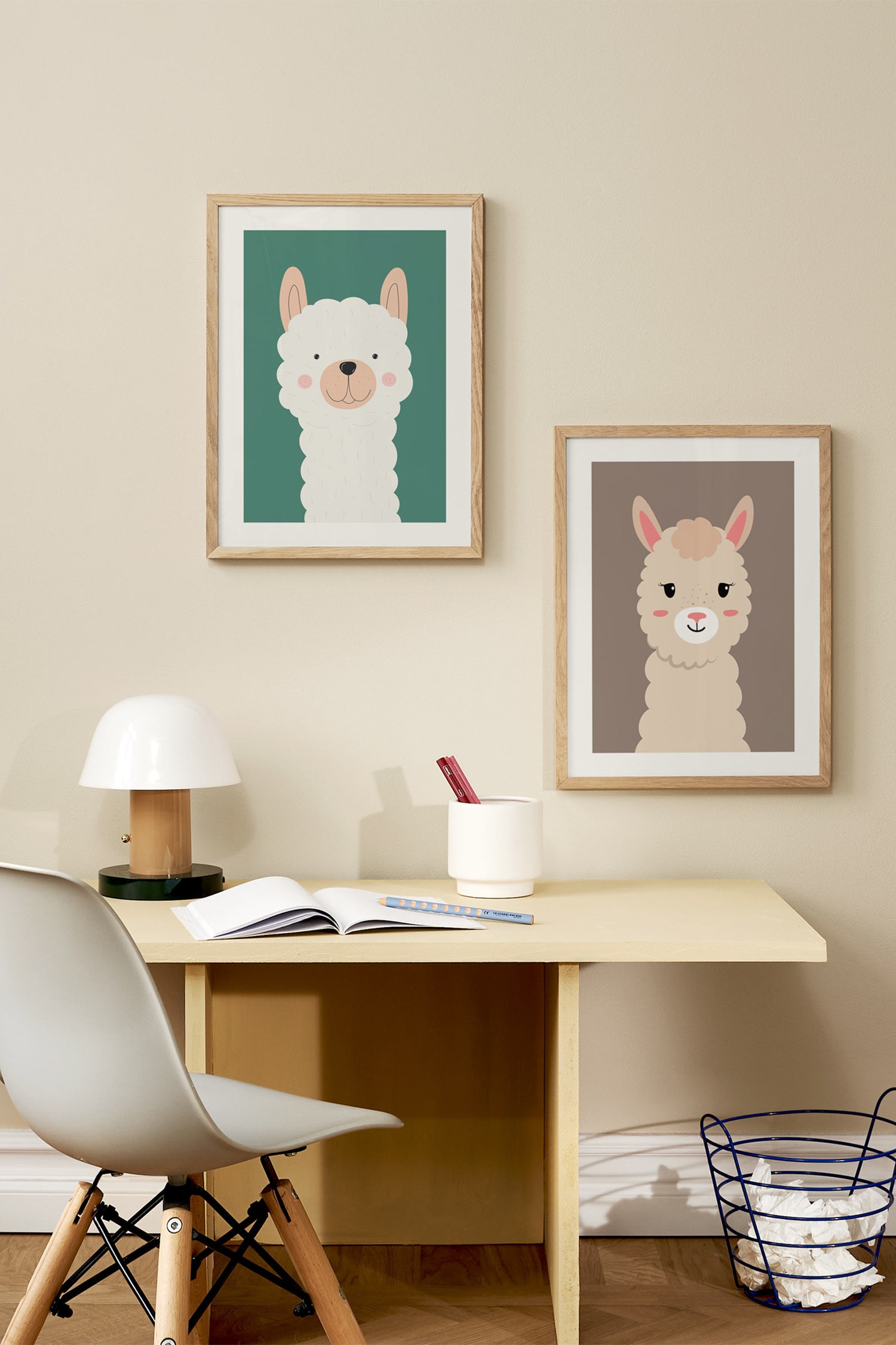 Kids Poster - Alfie The Alpaca/Lenny The Llama