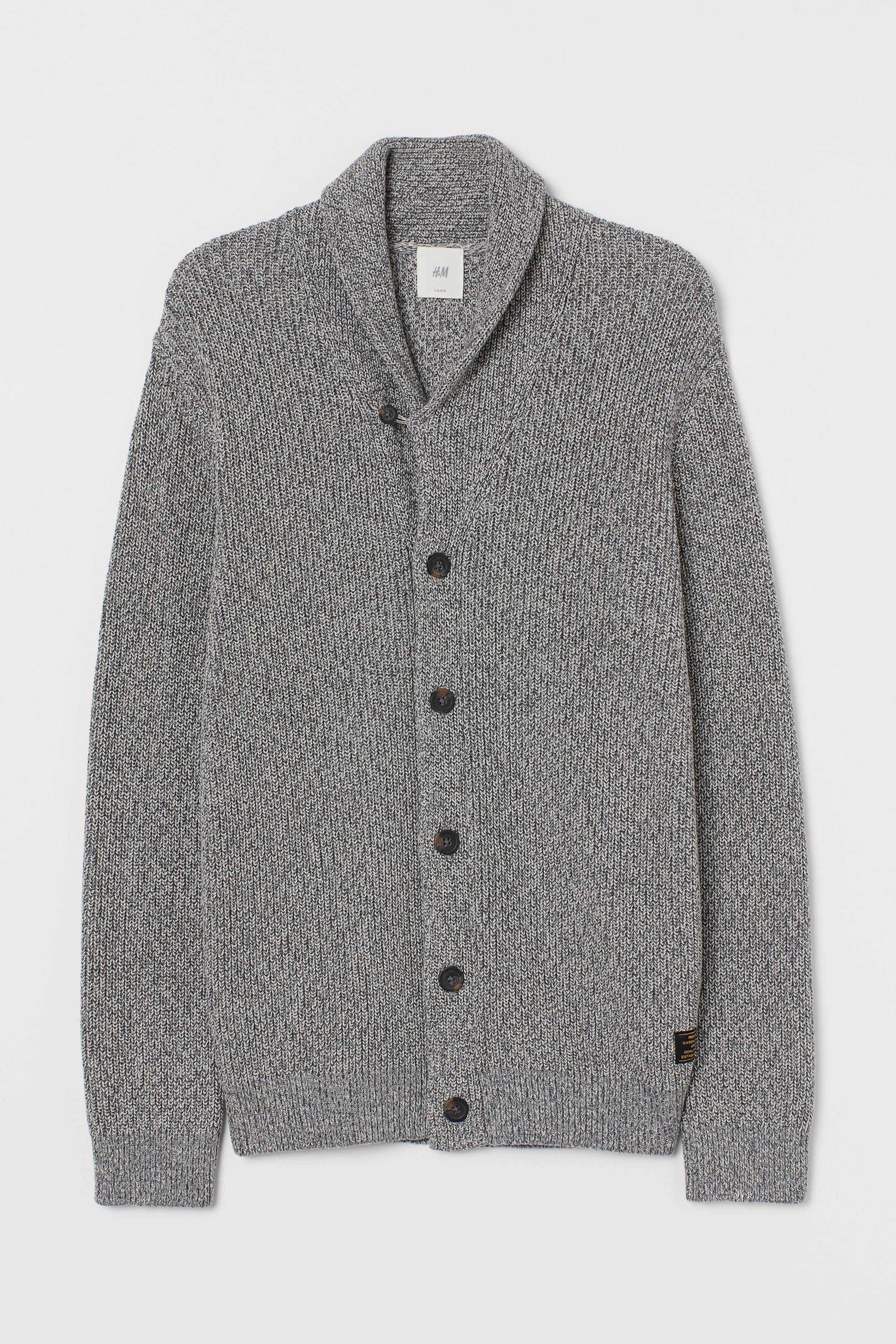 Shawl-collar Cardigan - Long sleeve - Gray melange - Men | H&M US