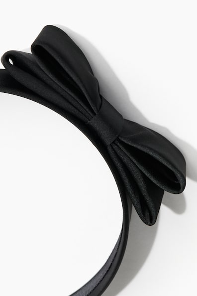 Cerchietto Per Capelli Con Fiocco Annodato Wiwpar - Accessorio Donna E Ragazza, Morbido E Comodo (Nero)