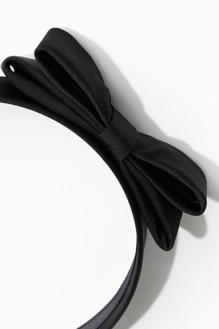 Cerchietto Per Capelli Con Fiocco Annodato Wiwpar - Accessorio Donna E Ragazza, Morbido E Comodo (Nero)