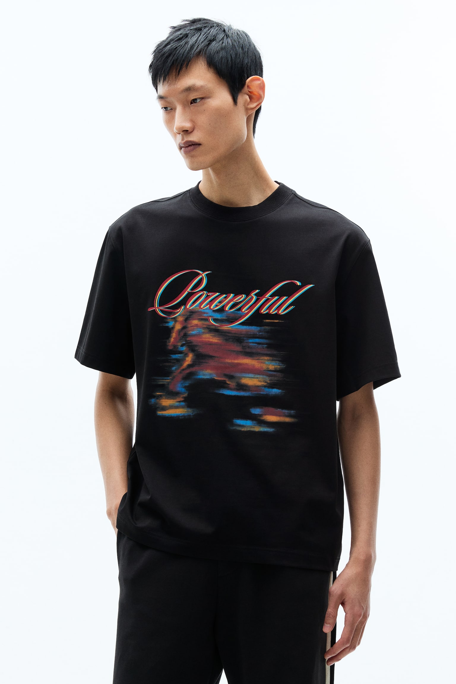 Áo thun in hình Loose Fit - Màu đen/Powerful/Màu đỏ/Always powerful/Màu be nhạt/Powerful/Màu tím/Unity - 3