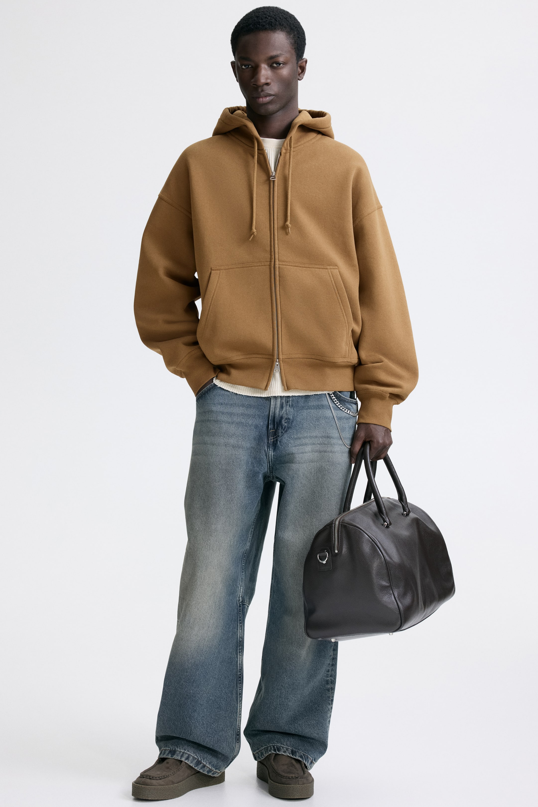 View larger image: Oversized Fit Hooded Jacket - Dark beige - Men | H&M US 1