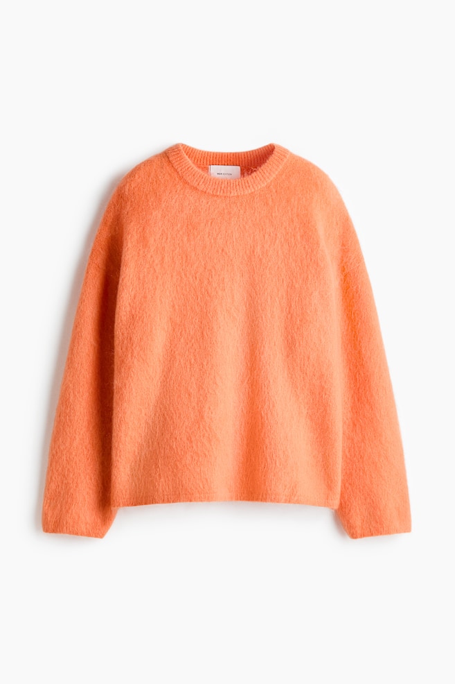 Jersey oversize en mezcla de mohair - Naranja vivo/Violeta empolvado/Azul claro/Naranja quemado/Beige claro/Beige oscuro/Verde/Gris oscuro/Marrón oscuro/Amarillo mostaza/Negro/Burdeos/Marrón empolvado/Blanco - 1