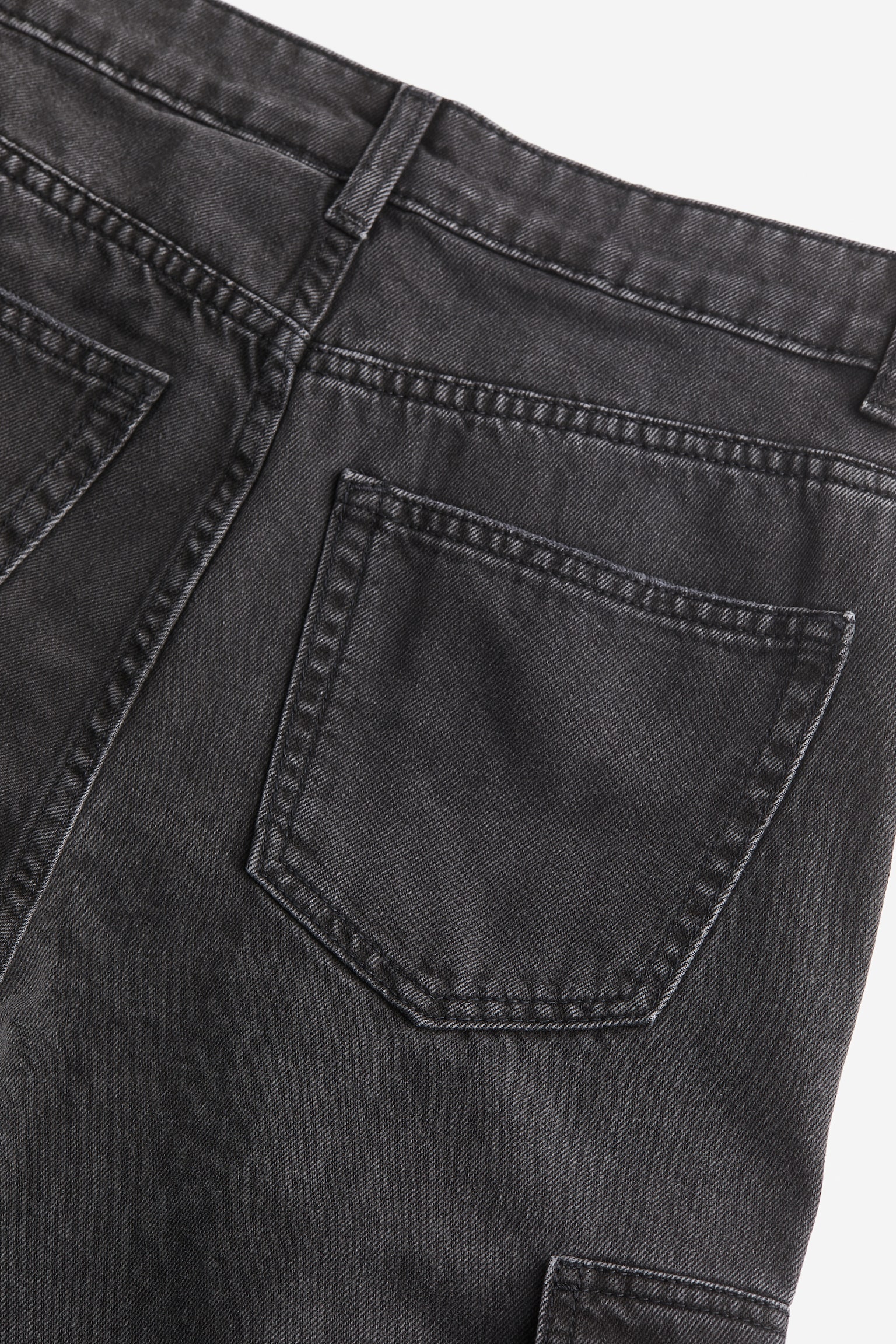 Wide Cargo Pants - Black - 6