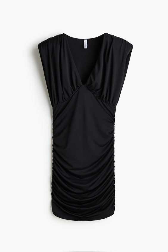 Женские платья H&M Draped Dress with Shoulder Pads
