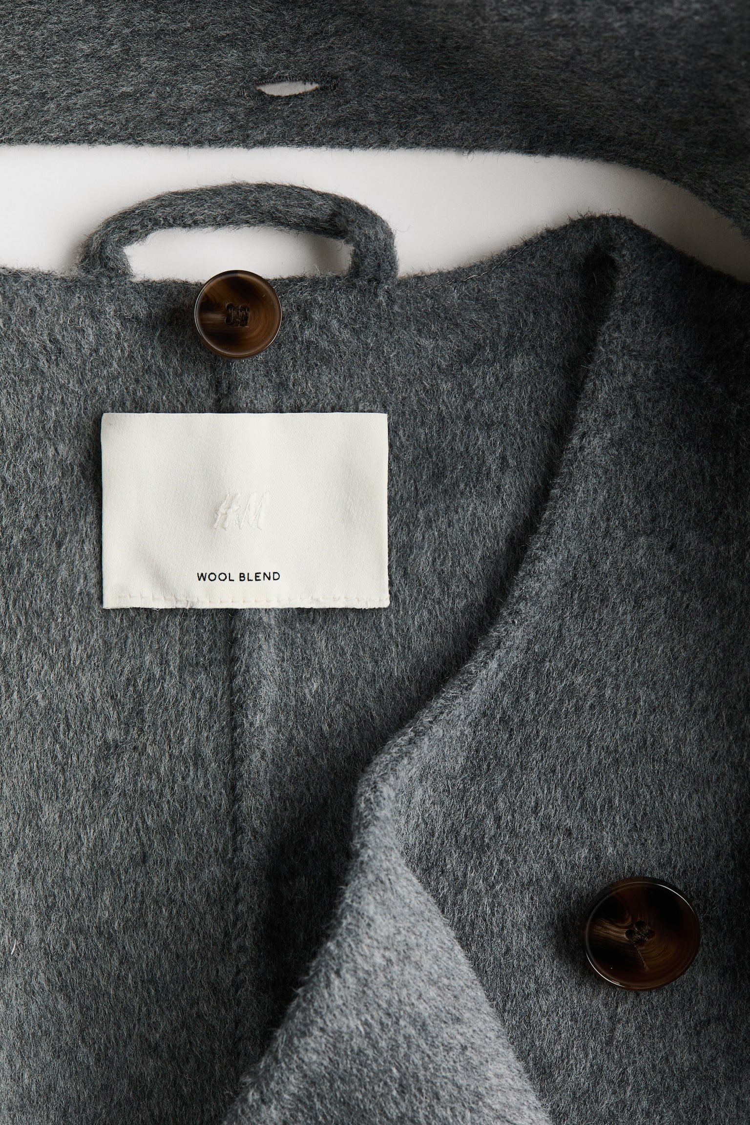 Manteau fait main en laine mélangée - Gris/Crème - 3