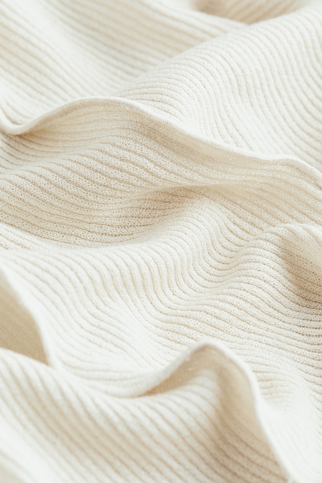 Overlock-detail rib-knit dress - Light beige/Black - 6