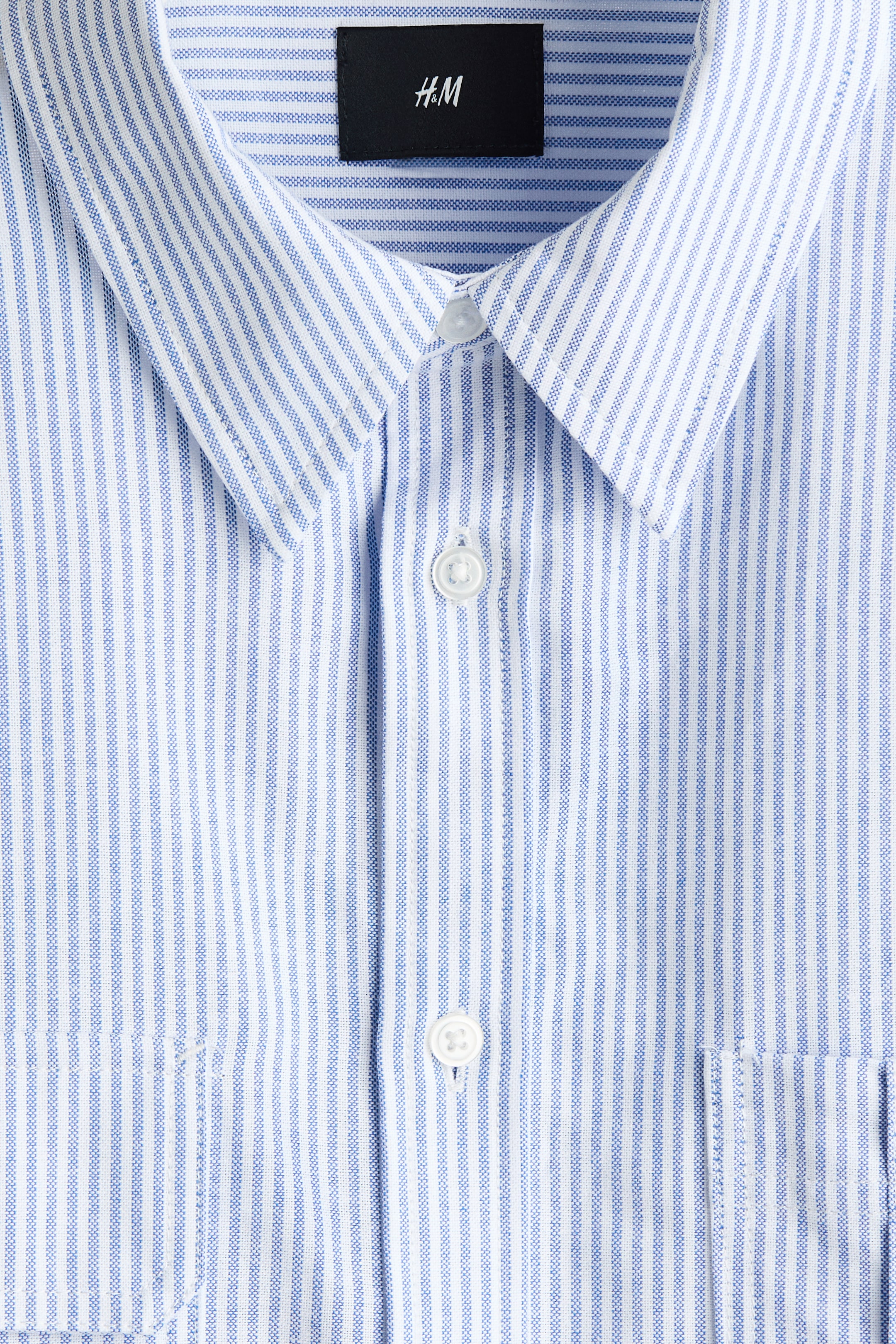 拡大画像を表示: ルーズフィット ユーティリティオックスフォードシャツ - ライトブルー／ストライプ - Men | H&M JP 2