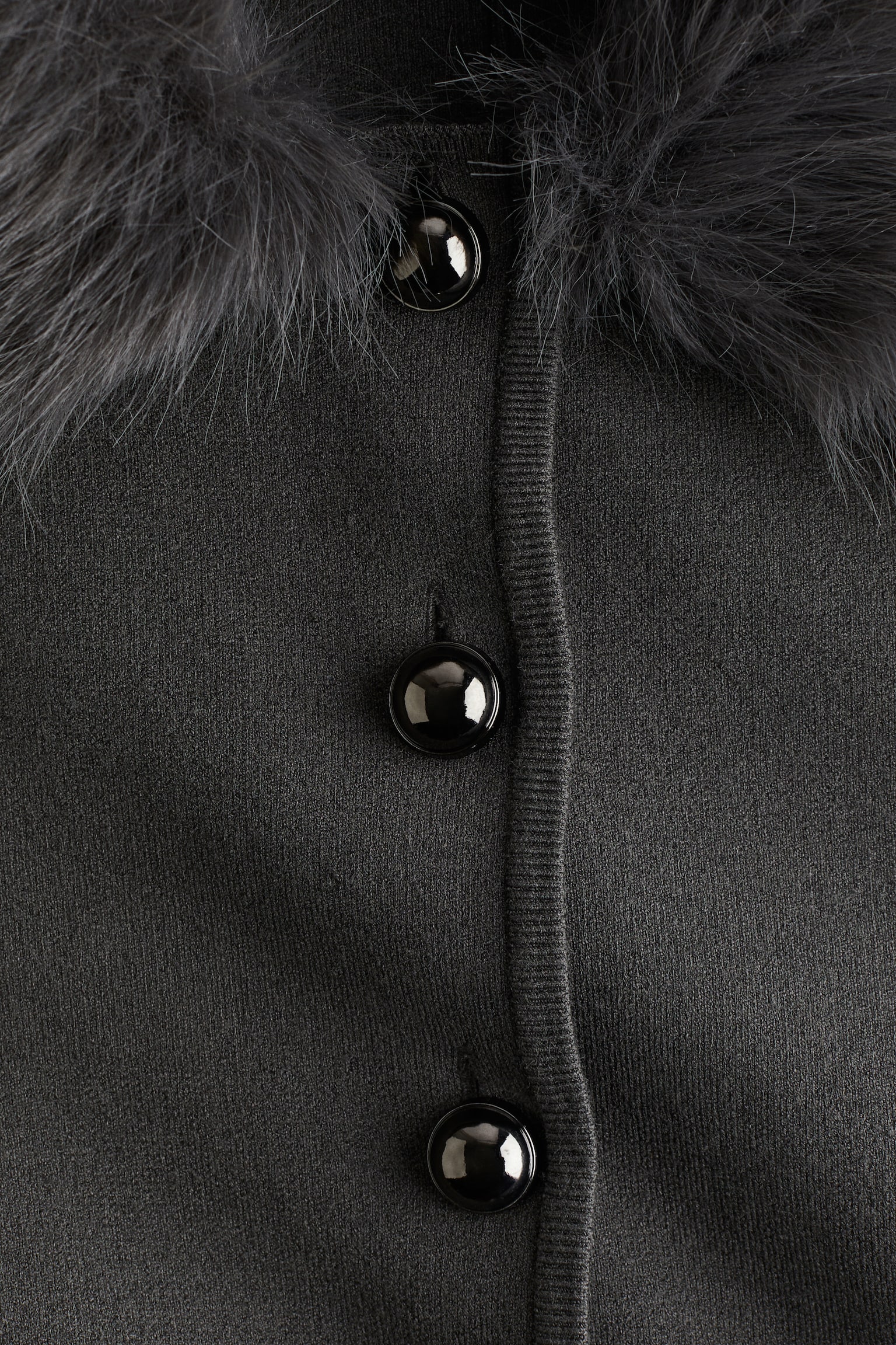 Cárdigan en tejido fino - Gris oscuro/Café oscuro - 4