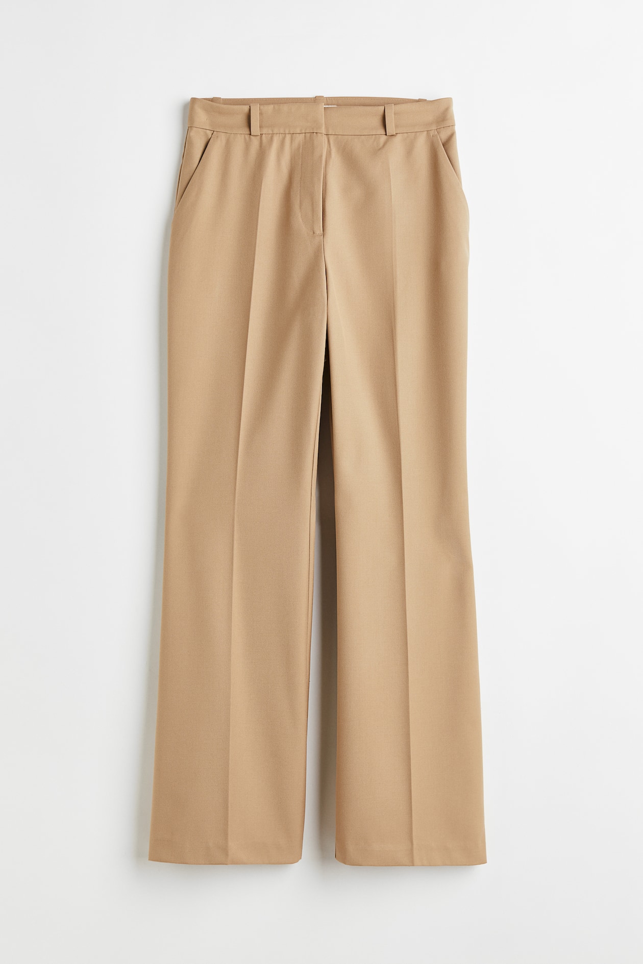 Flared Dress Pants Regular waist Long Beige Ladies H&M US