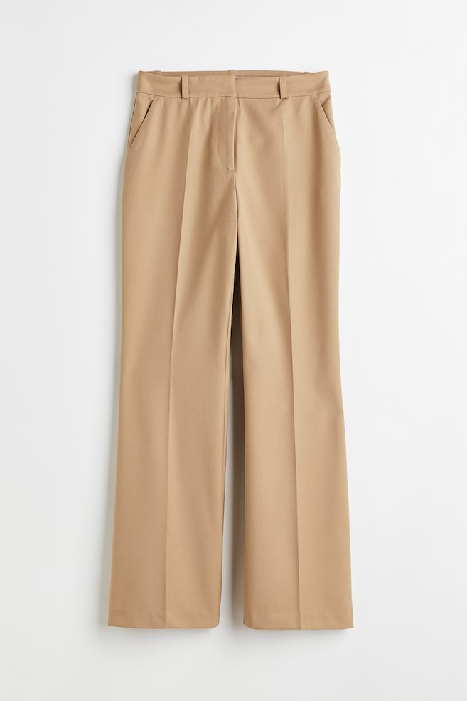 Flared tailored trousers - Beige/Black - 1