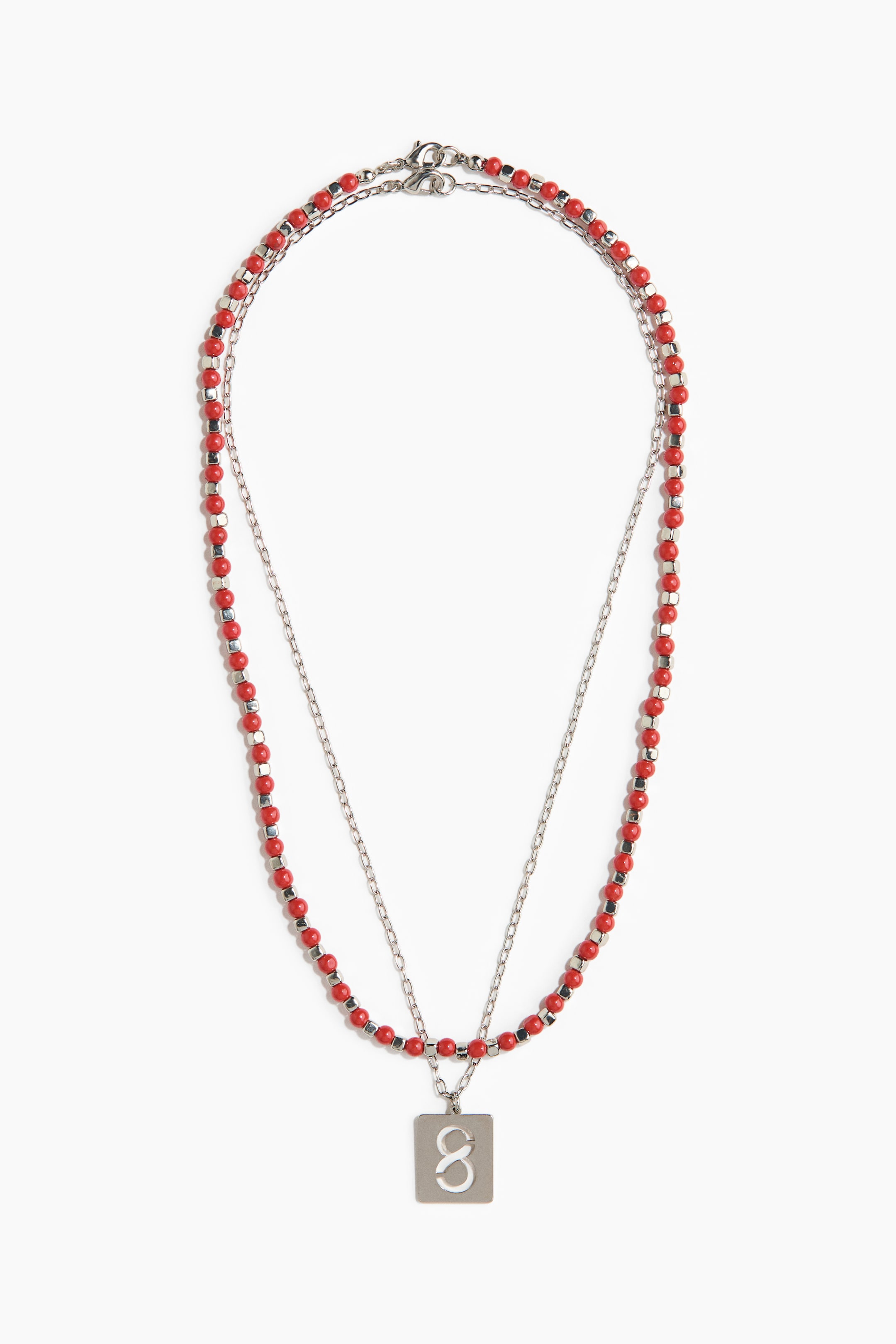 View larger image: 2-pack necklaces - Red/Silver-coloured - Men | H&M 1