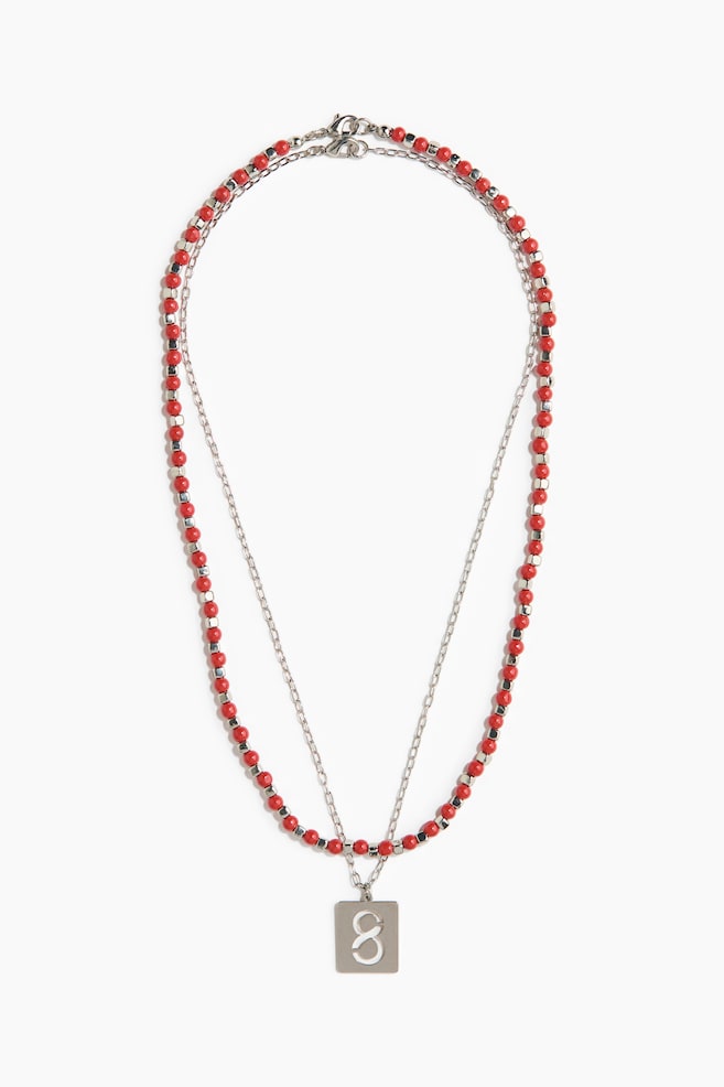 2-Pack Necklaces - Red/silver-colored - 1
