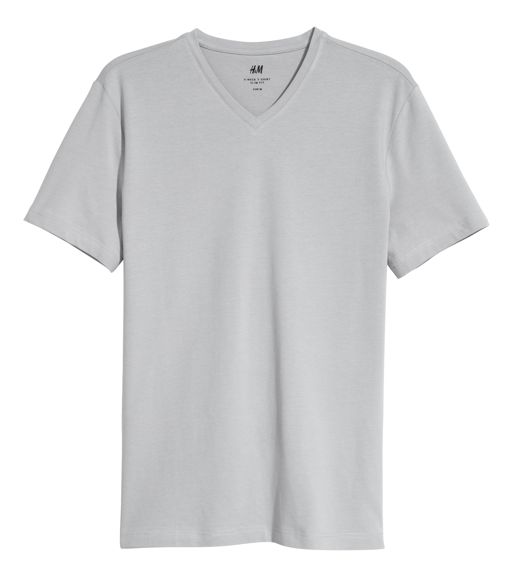 3-pack Slim Fit V-neck T-shirts - V-neck - Short sleeve - Grey - Men ...