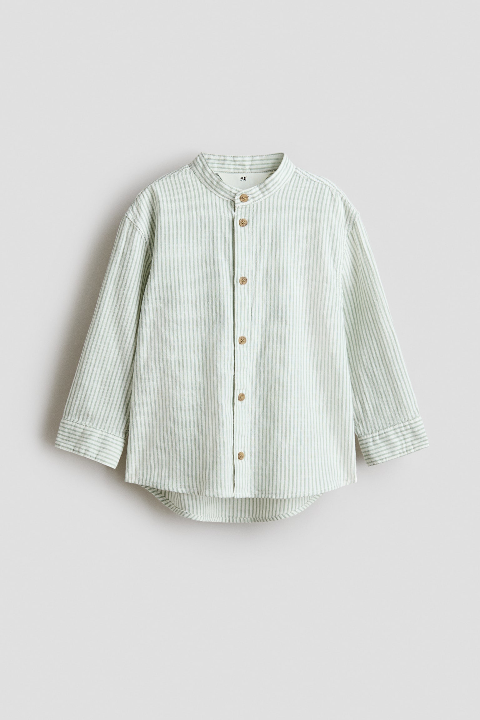 Cotton grandad shirt - White/Green striped/White/Striped/Cream/Dinosaurs