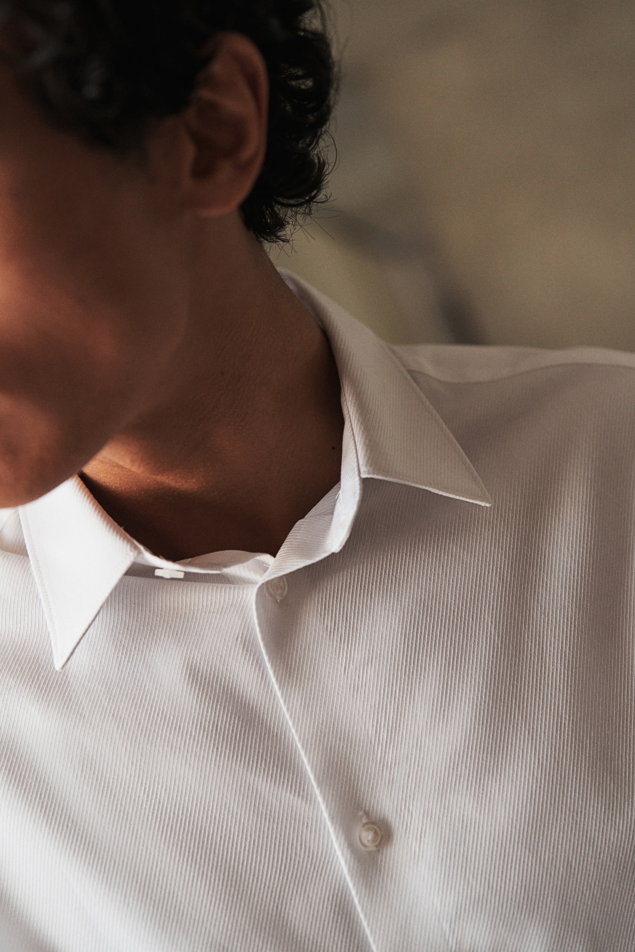 Slim Fit Pima cotton shirt - White - Men | H&M GB 4