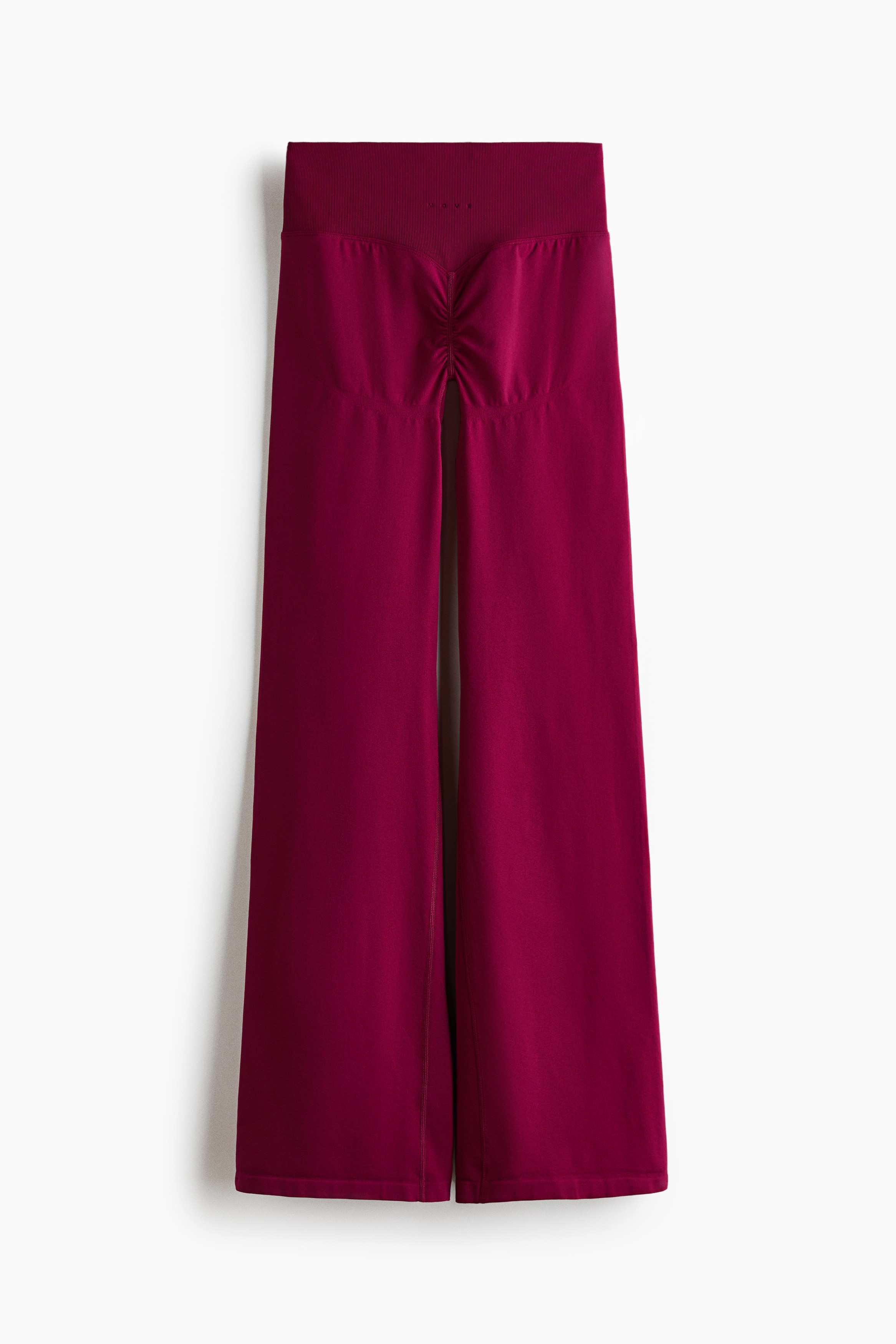 Seamless Flared sports leggings with DryMove™ - Dark pomegranate/Black