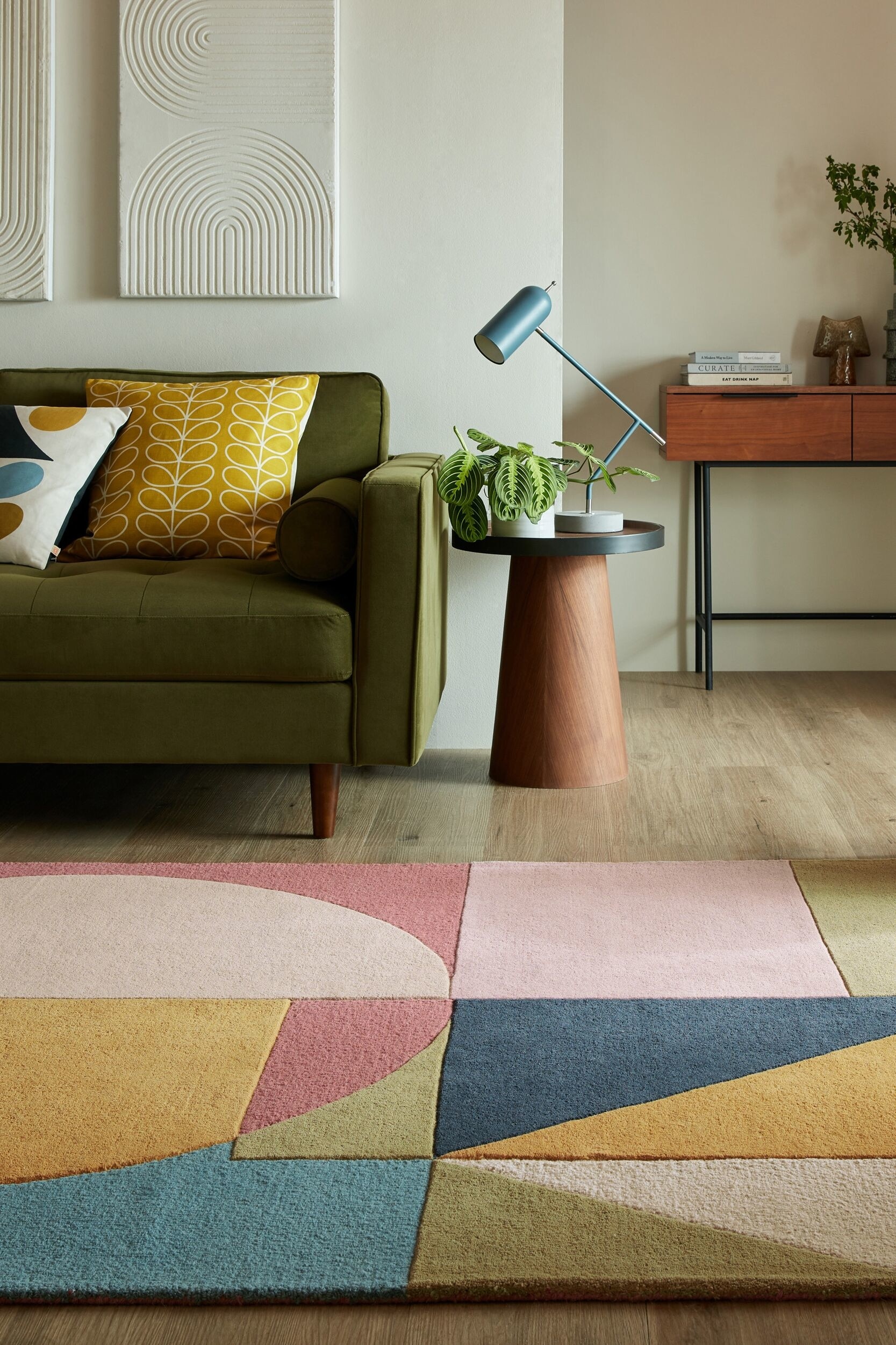 Geometrinen Abstrakti Esre-matto - Kirkas Monivärinen