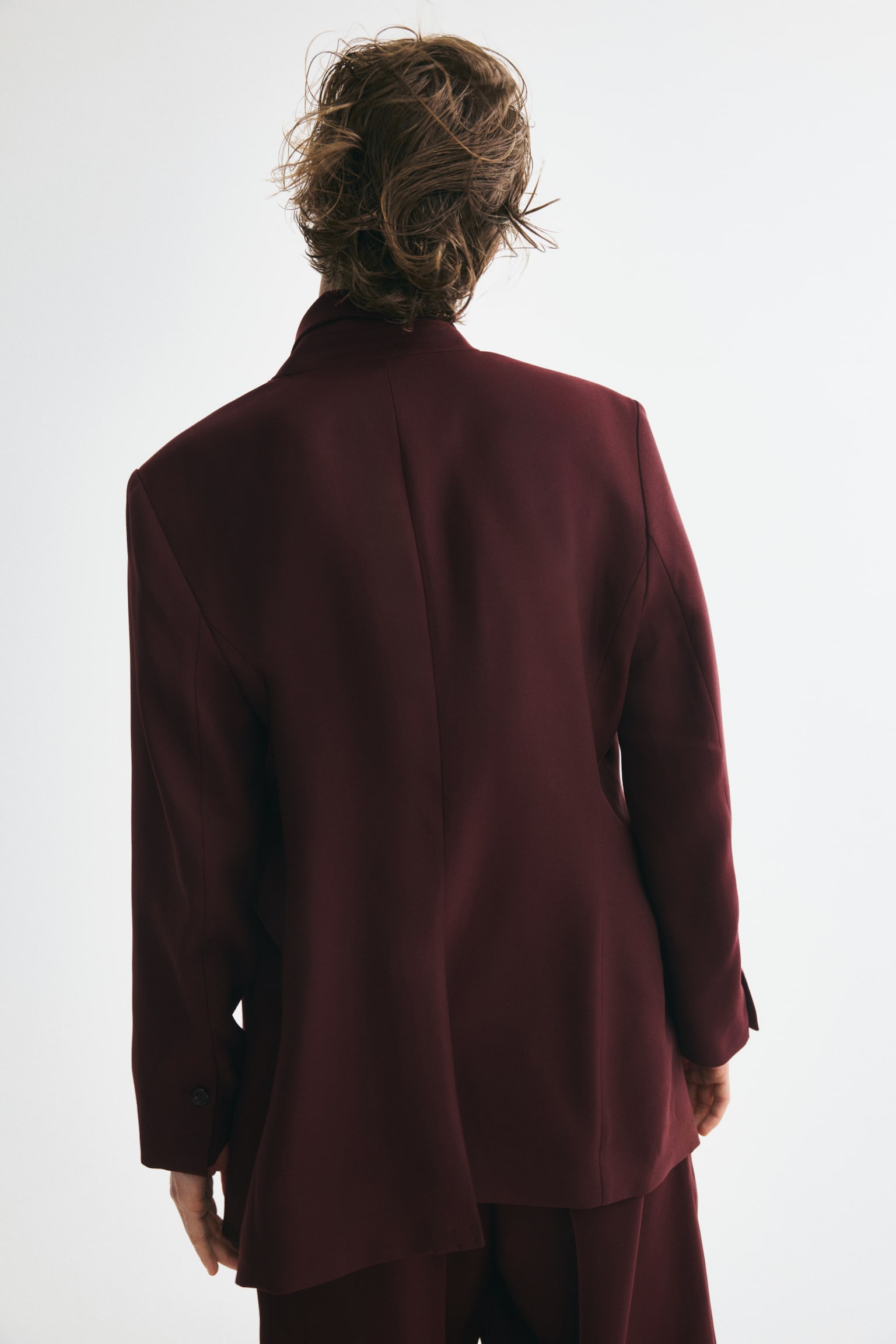 Женский пиджак H&M Single-Breasted Blazer, цвет: Бордовый — фото 4