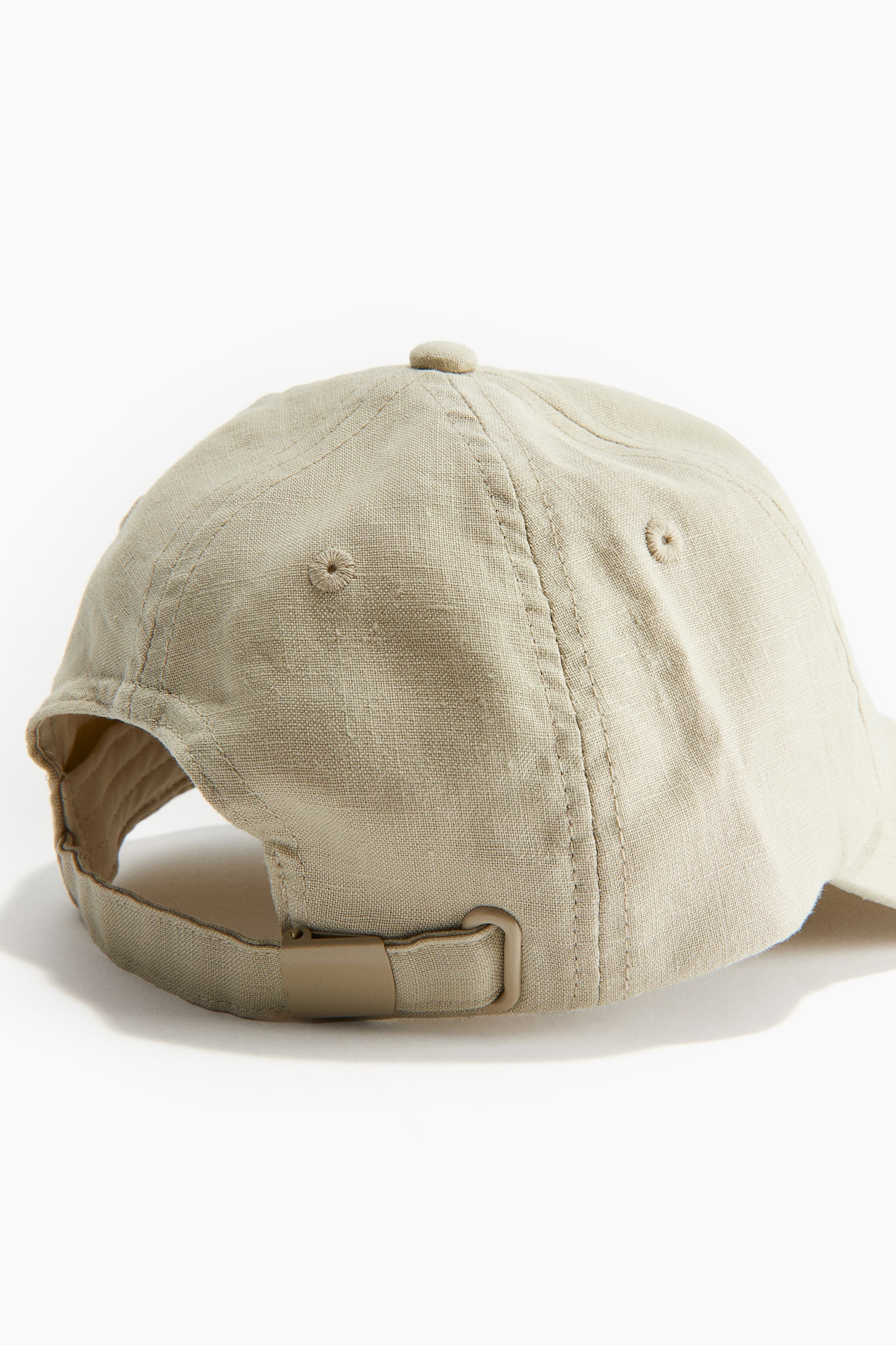 Linen cap - Light khaki green/Light beige/Rust red - 3