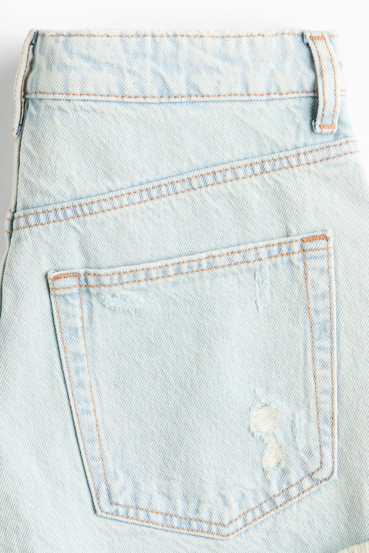 Distressed-Look Denim Shorts - image 4