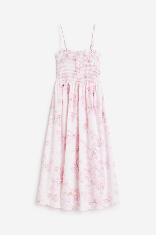 Smocked cotton dress - Cream/Pink floral/Black/Zebra print/White/Blue floral/Light yellow/Floral - 2