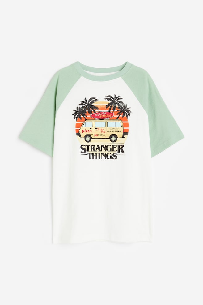 Baumwoll-T-Shirt mit Print - Weiß/Stranger Things - 1