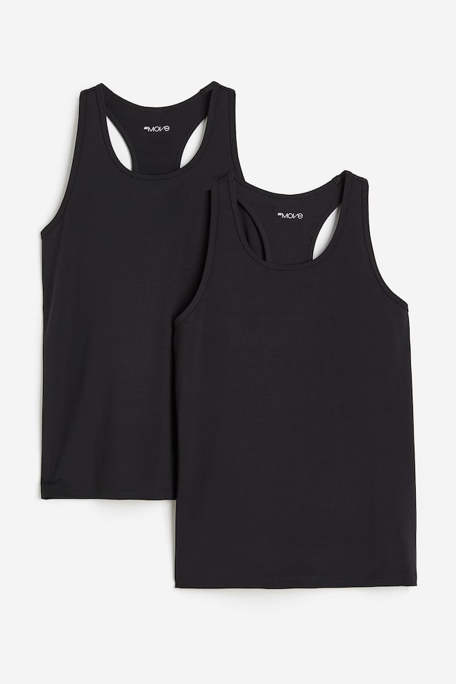 2-pack DryMove™ sports vest tops - Black/Purple/Black/Pink/Black - 2