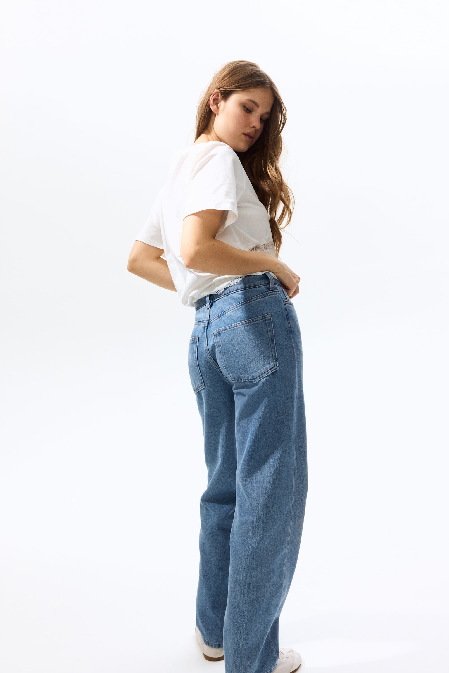 Straight High Jeans - Light denim blue/Dark denim blue/Black/White/White/Black/Light denim blue - 5