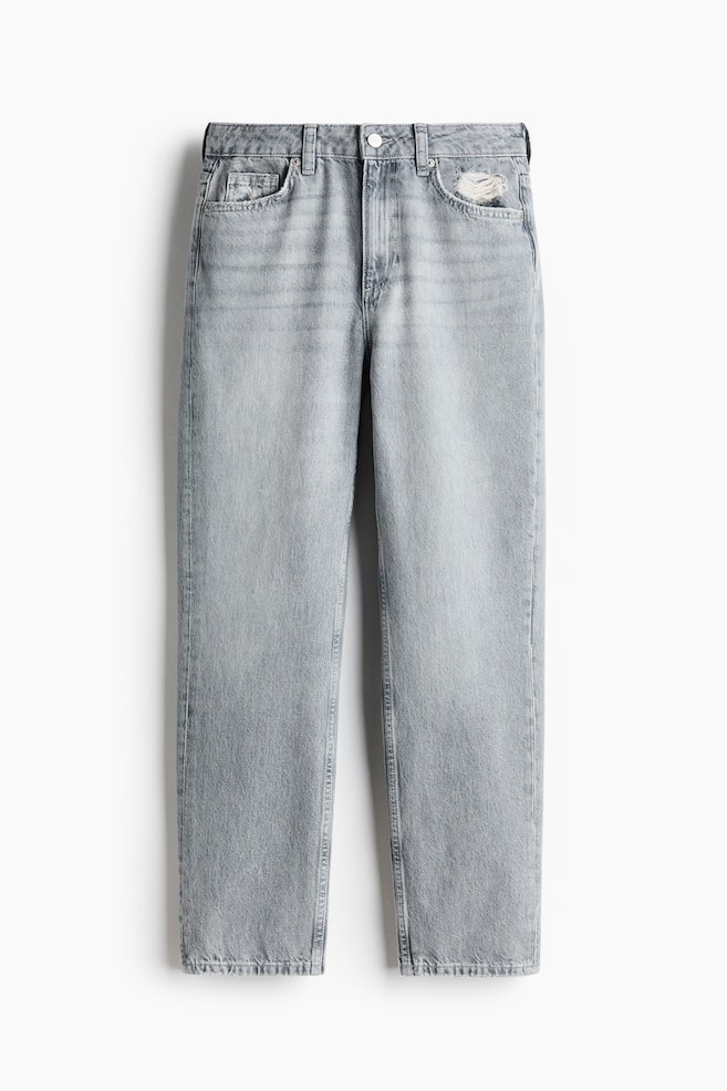Mom High Waist Ankle Jeans - Gris/Bleu denim - 1