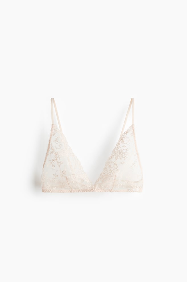 Sutien moale cu broderie - Bej-deschis - 1