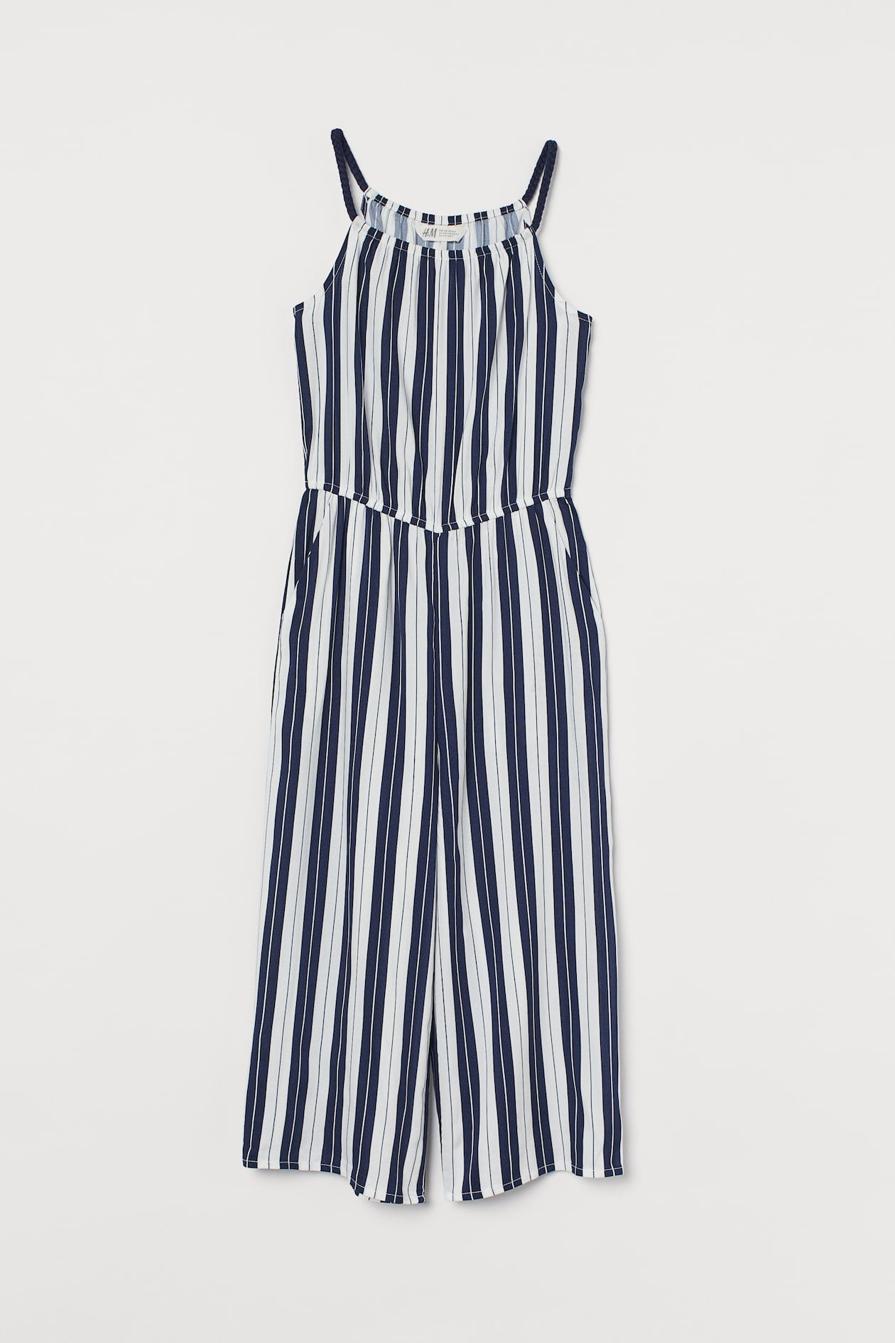 Patterned jumpsuit - Sleeveless - Long - Dark blue/White striped - Kids ...