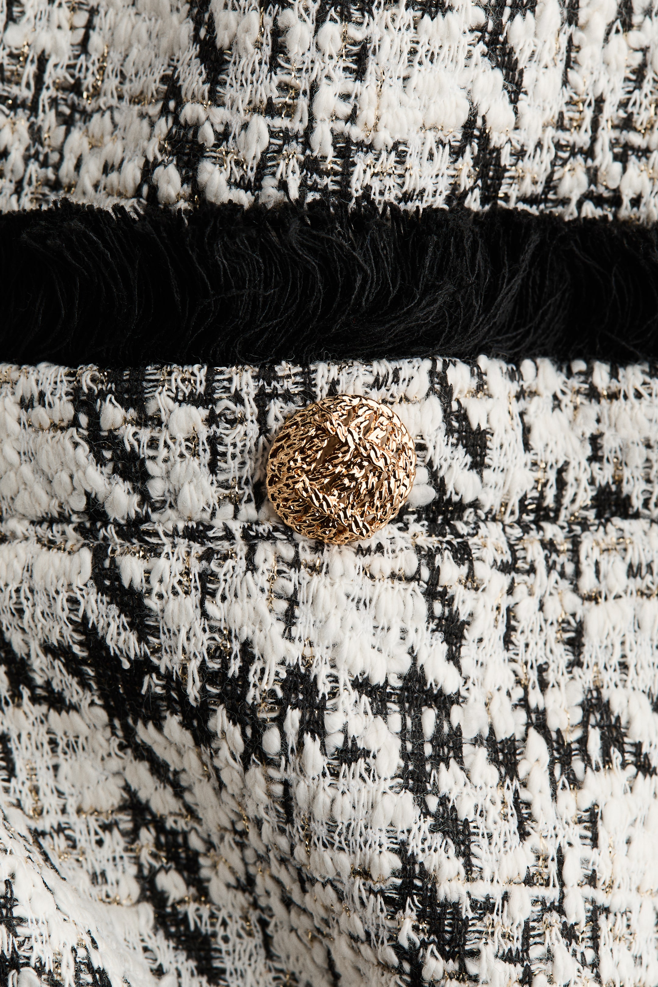 Bouclé-Knit Skirt with Fringe