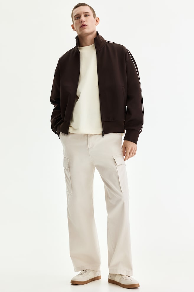 Relaxed-Fit Cotton Cargo Pants - Cream/Black - 2