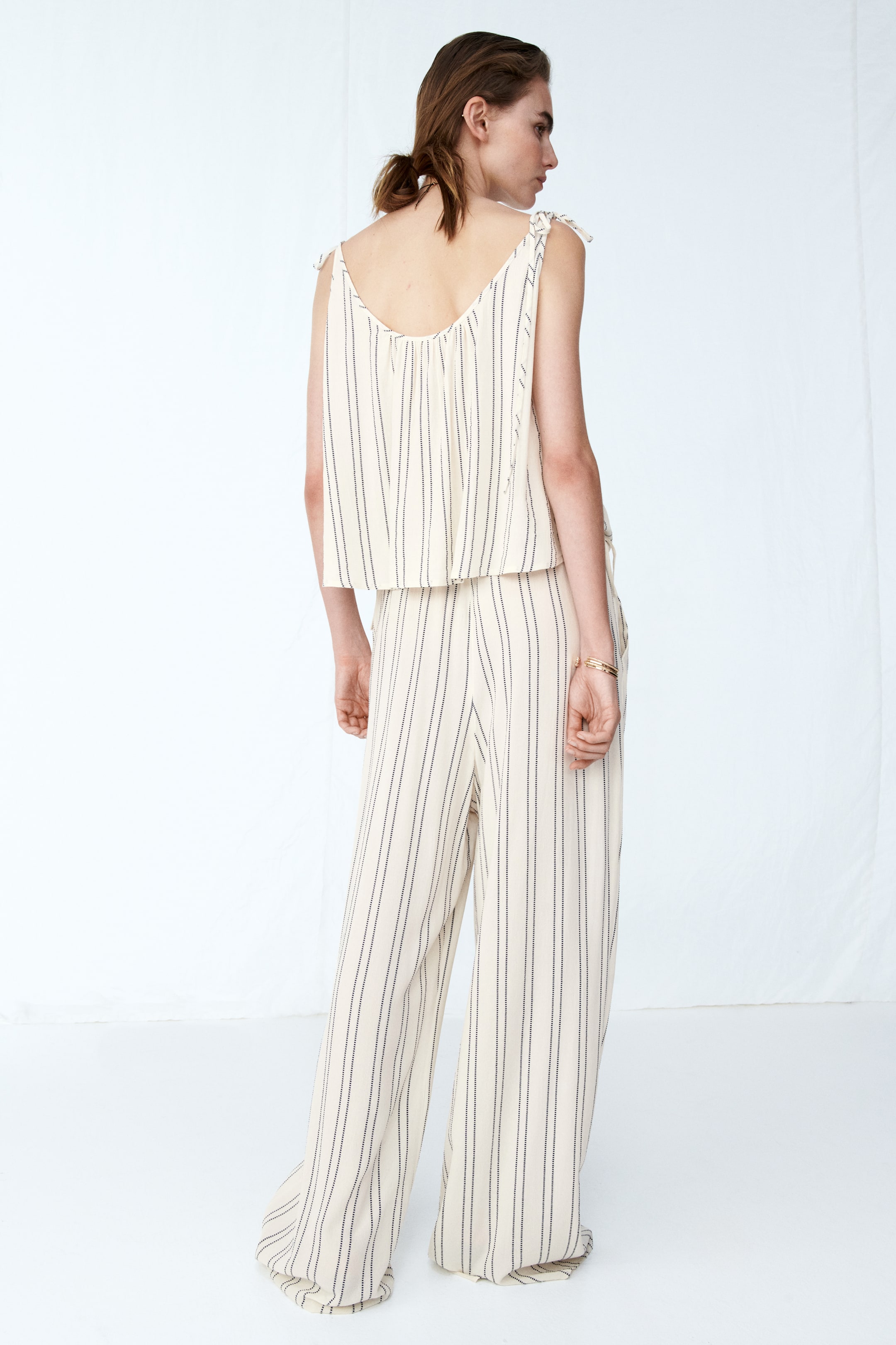 Oversized Top with Tie Shoulder Straps