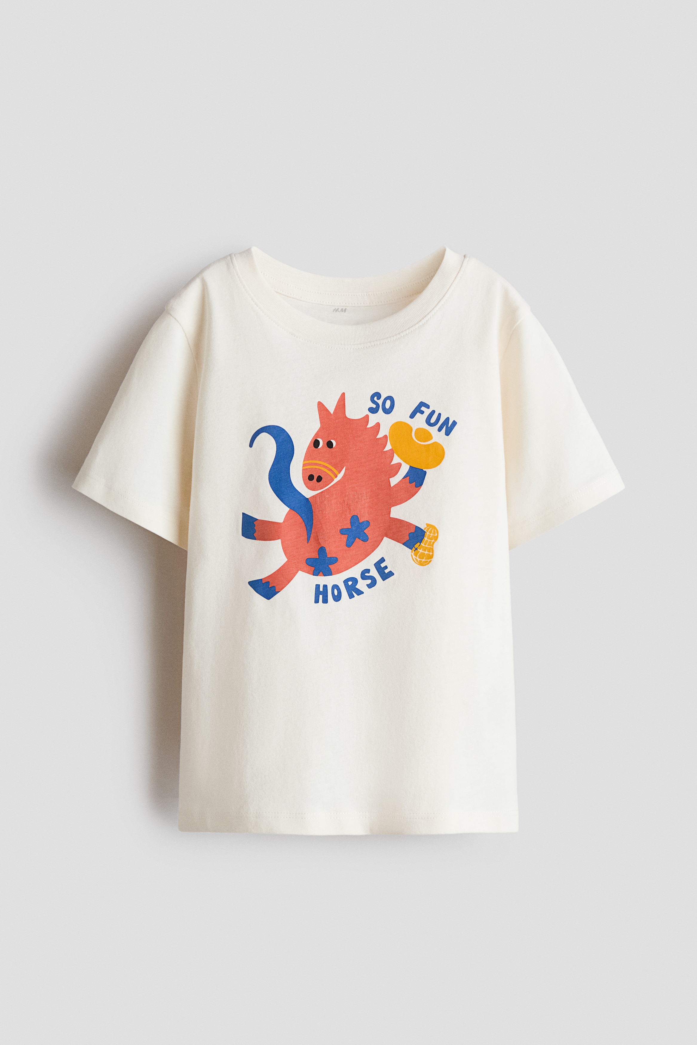 Printed T-shirt - White/Horse/Dark red/Horses