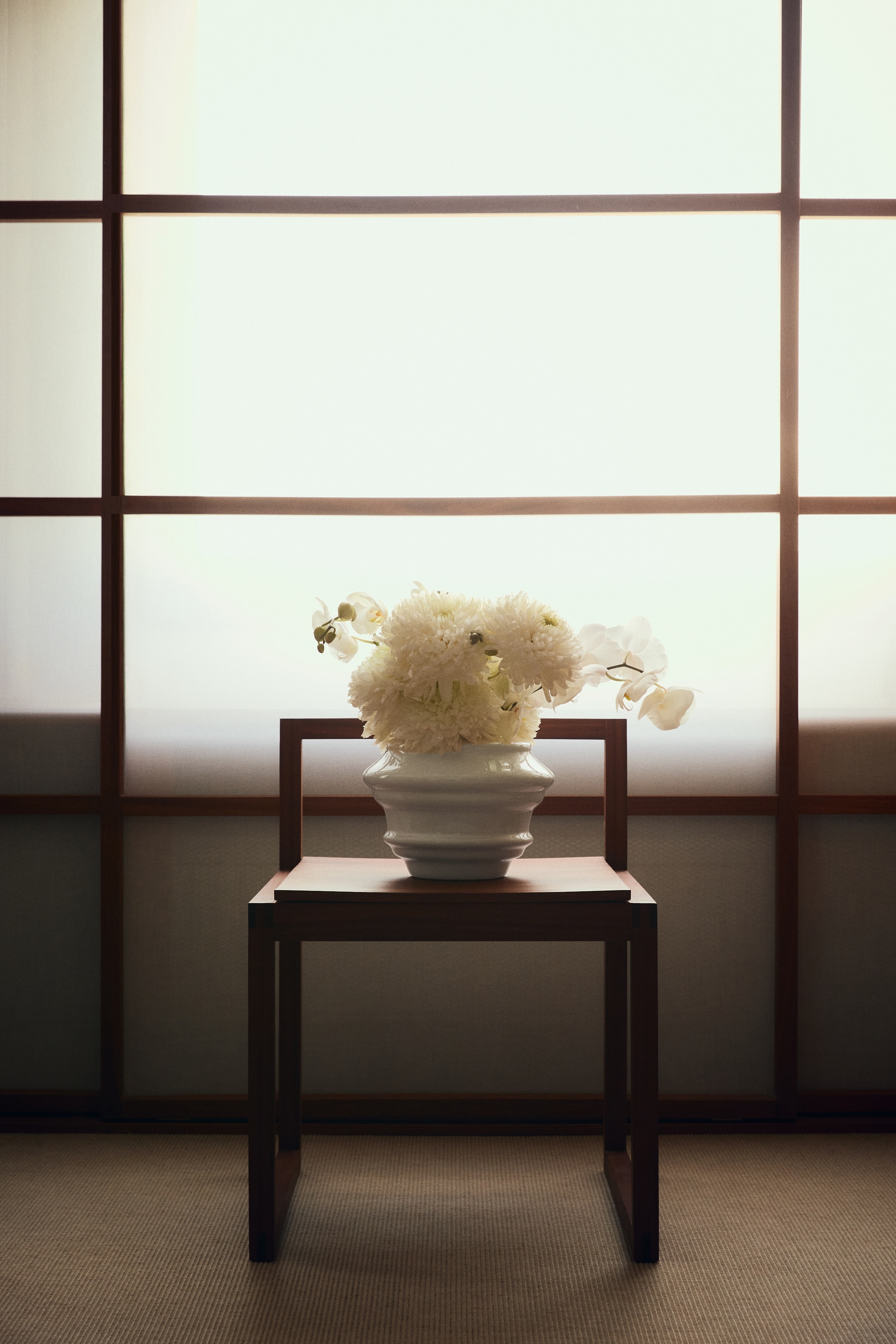 Large Tiered Vase - Cream/Transparent/Dusty brown/Pink