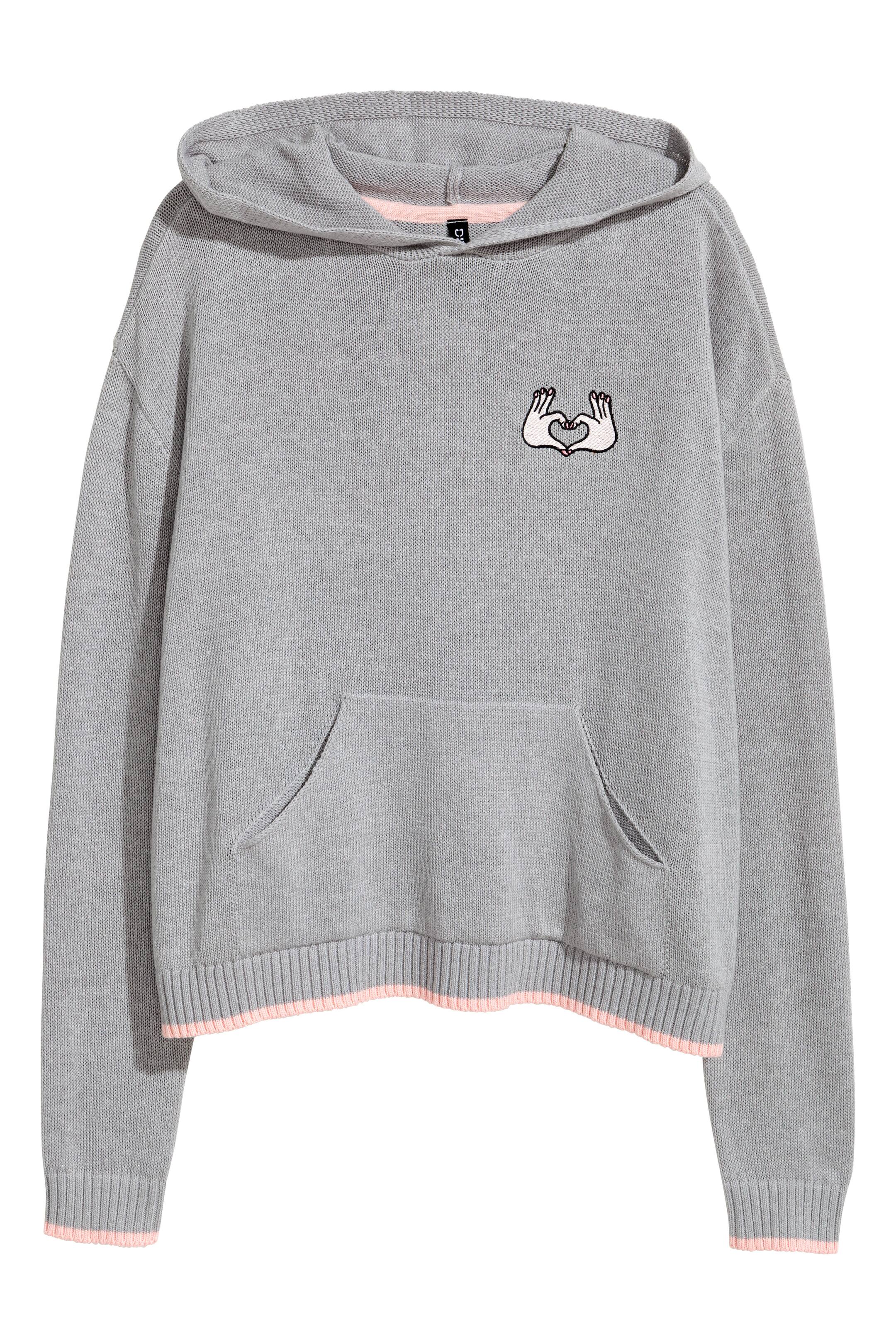 View larger image: Fine-knit hooded jumper - Grey - Ladies | H&M GB 1
