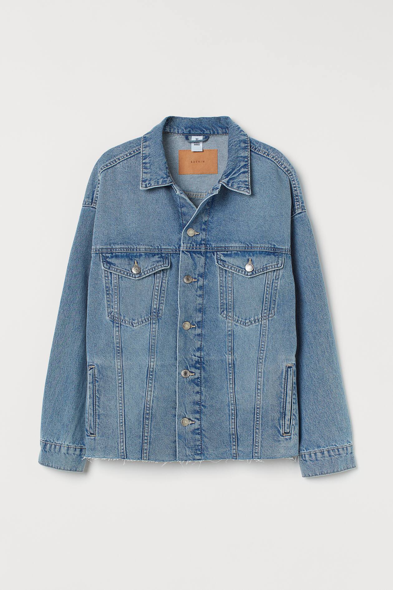 Oversized Denim Jacket - Long sleeve - Regular length - Denim blue ...