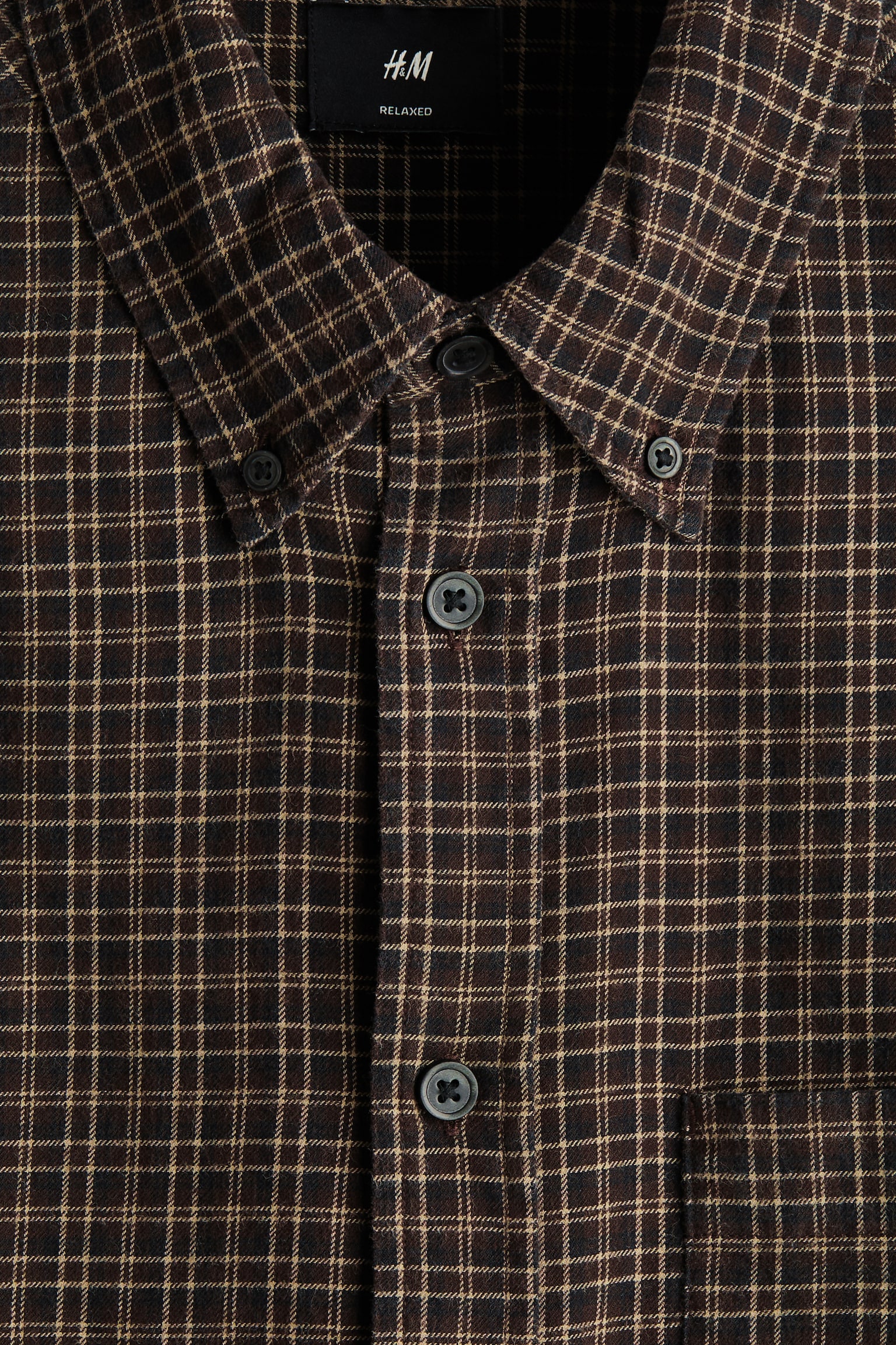 חולצת כותנה Relaxed Fit - חום/משבצות/ורוד/משבצות/בז'/משבצות - 6