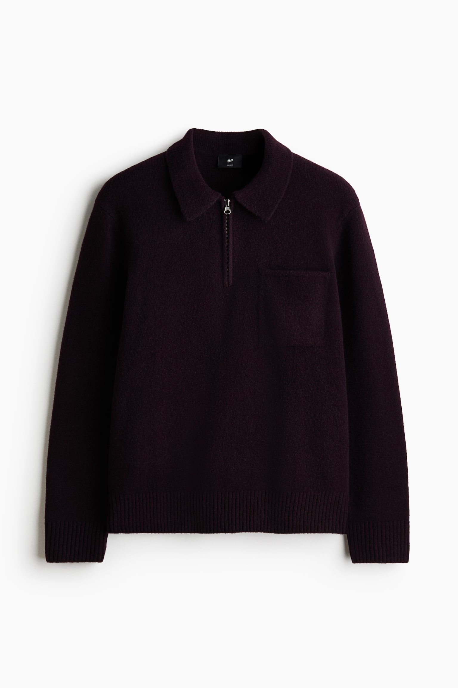 Regular Fit Knitted polo shirt - Violet foncé/Gris foncé chiné/Bleu marine - 1